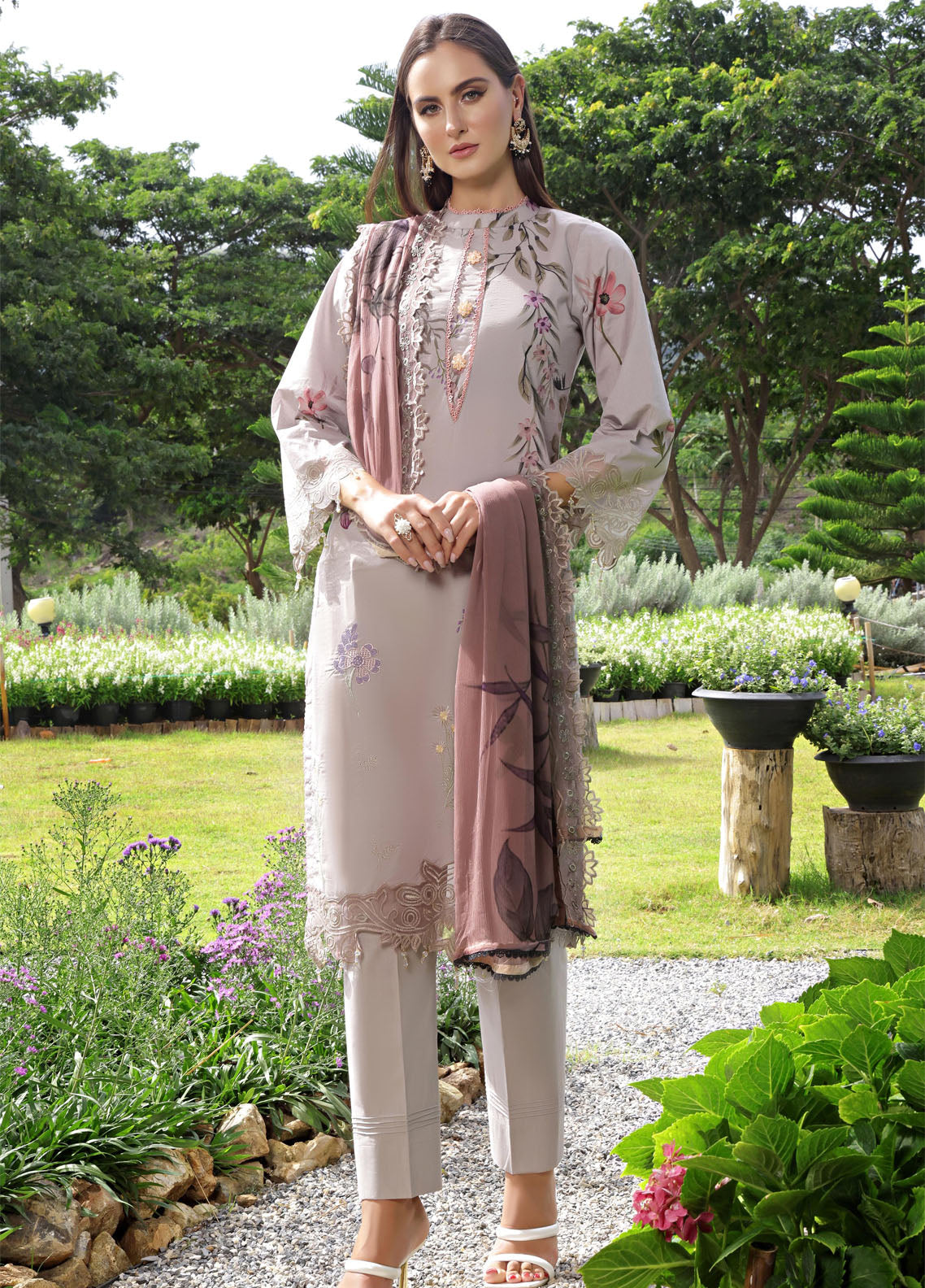 Sunshine Bloom By Alzohaib Premium Embroidered Cotton 3 Piece Unstitched Suit AZ25SSB SBE-07