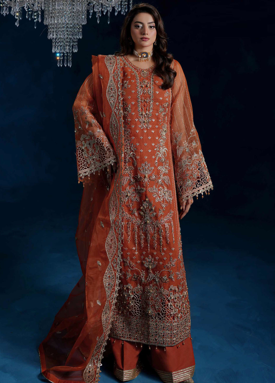 Tabeer By Maryam's Luxury Embroidered Organza 3 Piece Unstitched Suit MY26TLV2 D-TBR-8017 AYSHARA