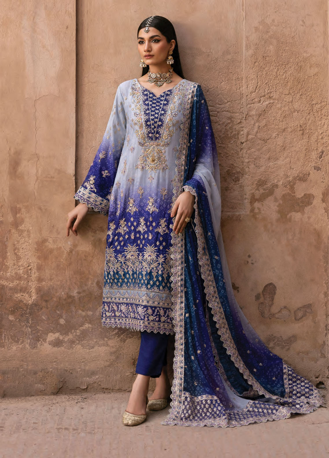 The Empress By Emaan Adeel Embroidered Chiffon 3 Piece Unstitched Suit EA25TEFW D-AUREVIA