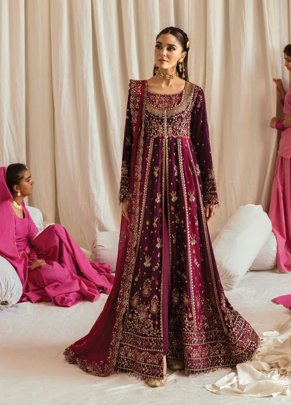 The Empress By Emaan Adeel Embroidered Chiffon 3 Piece Unstitched Suit EA25TEFW D-AVORIA