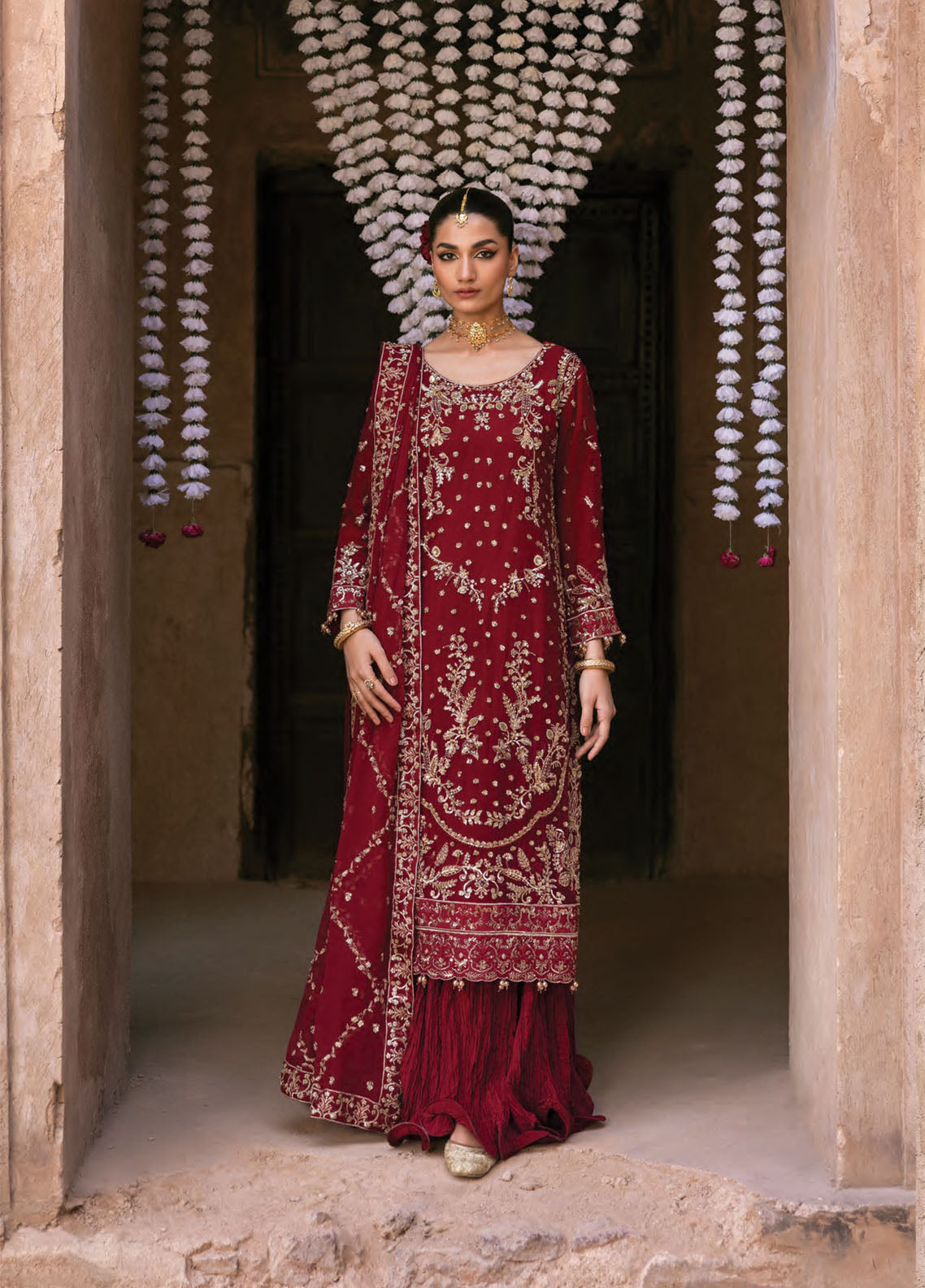 The Empress By Emaan Adeel Embroidered Chiffon 3 Piece Unstitched Suit EA25TEFW D-ROSMYN