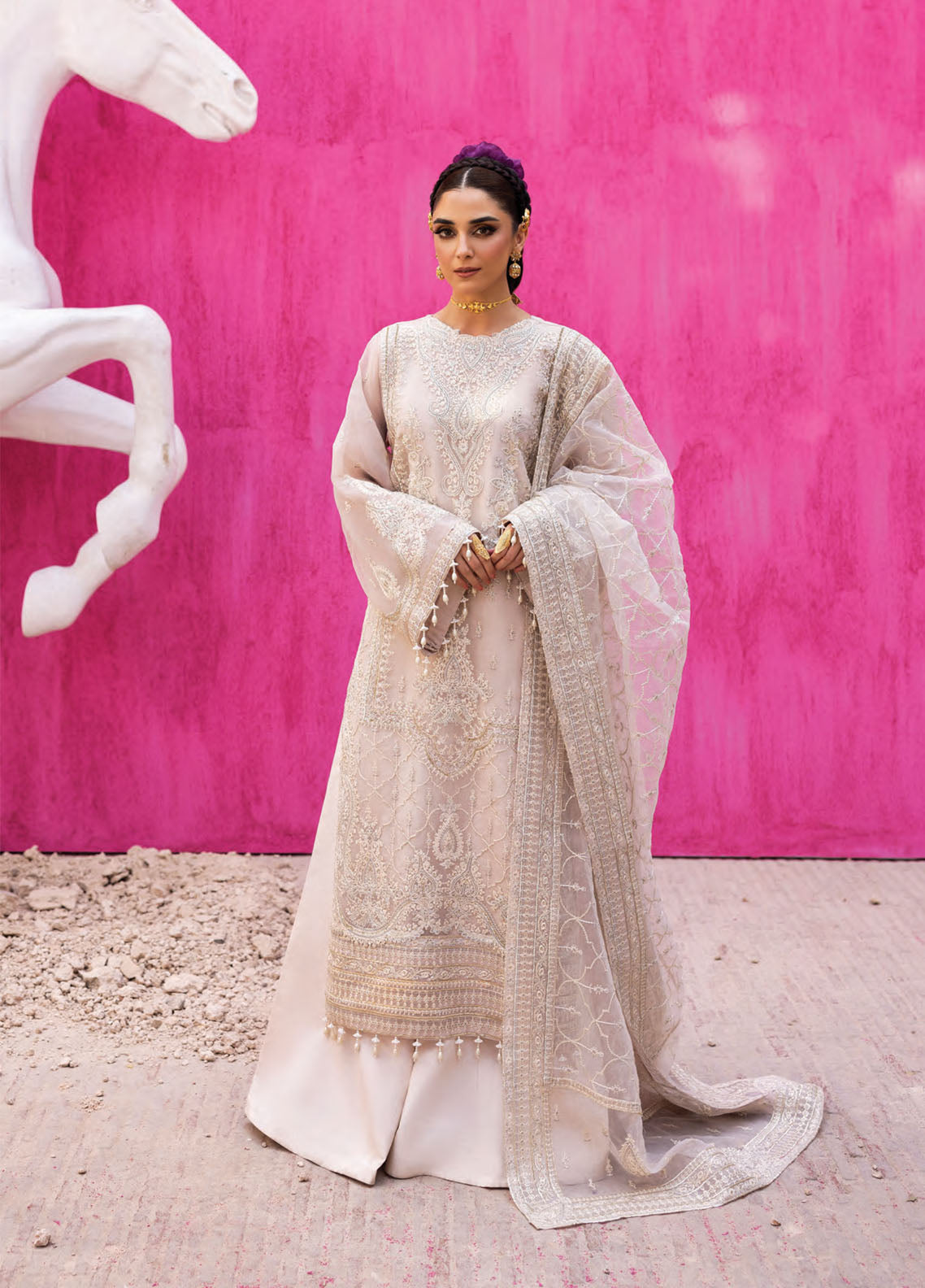 The Empress By Emaan Adeel Embroidered Organza 3 Piece Unstitched Suit EA25TEFW D-LUMESSE