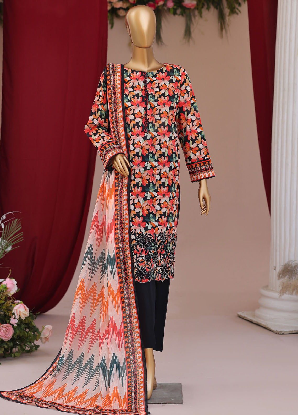 Vital By HZ Textiles Embroidered Lawn 3 Piece Unstitched Suit HZ26VE D-VEC-02