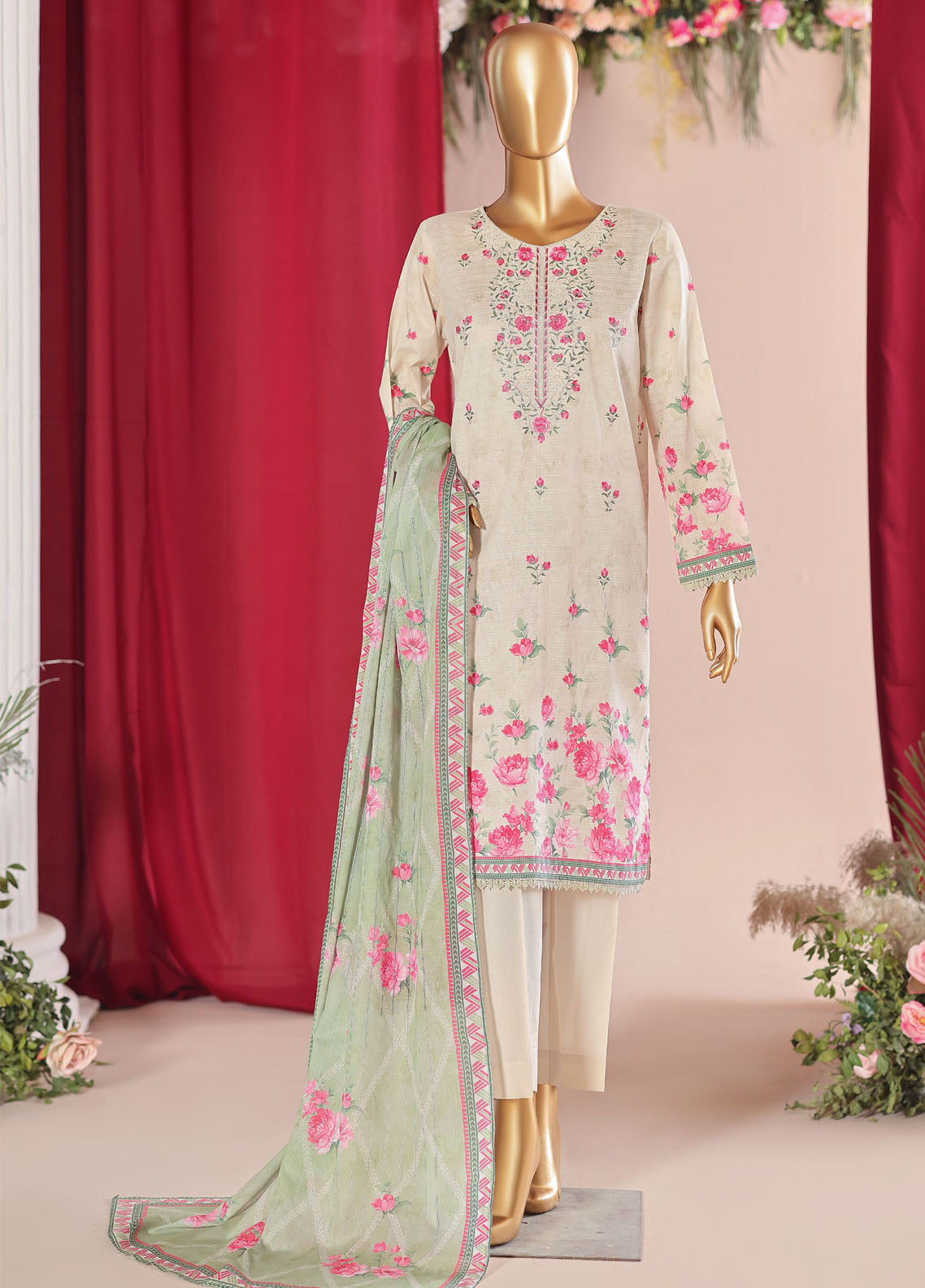 Vital By HZ Textiles Embroidered Lawn 3 Piece Unstitched Suit HZ26VE D-VEC-05