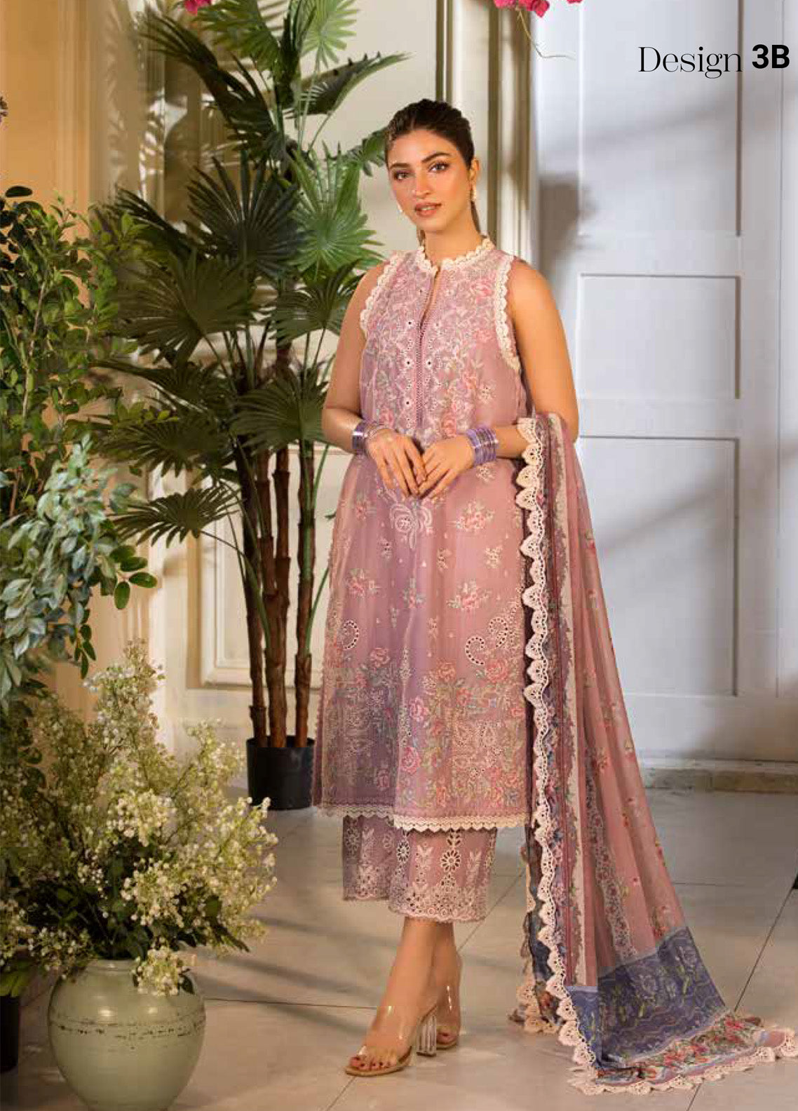 Vital By Sobia Nazir Embroidered Lawn 3 Piece Unstitched Suit SN25 D-3B