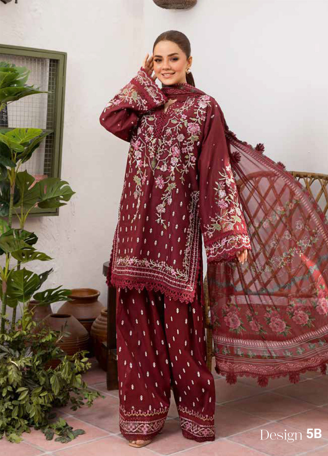 Vital By Sobia Nazir Embroidered Lawn 3 Piece Unstitched Suit SN25 D-5B
