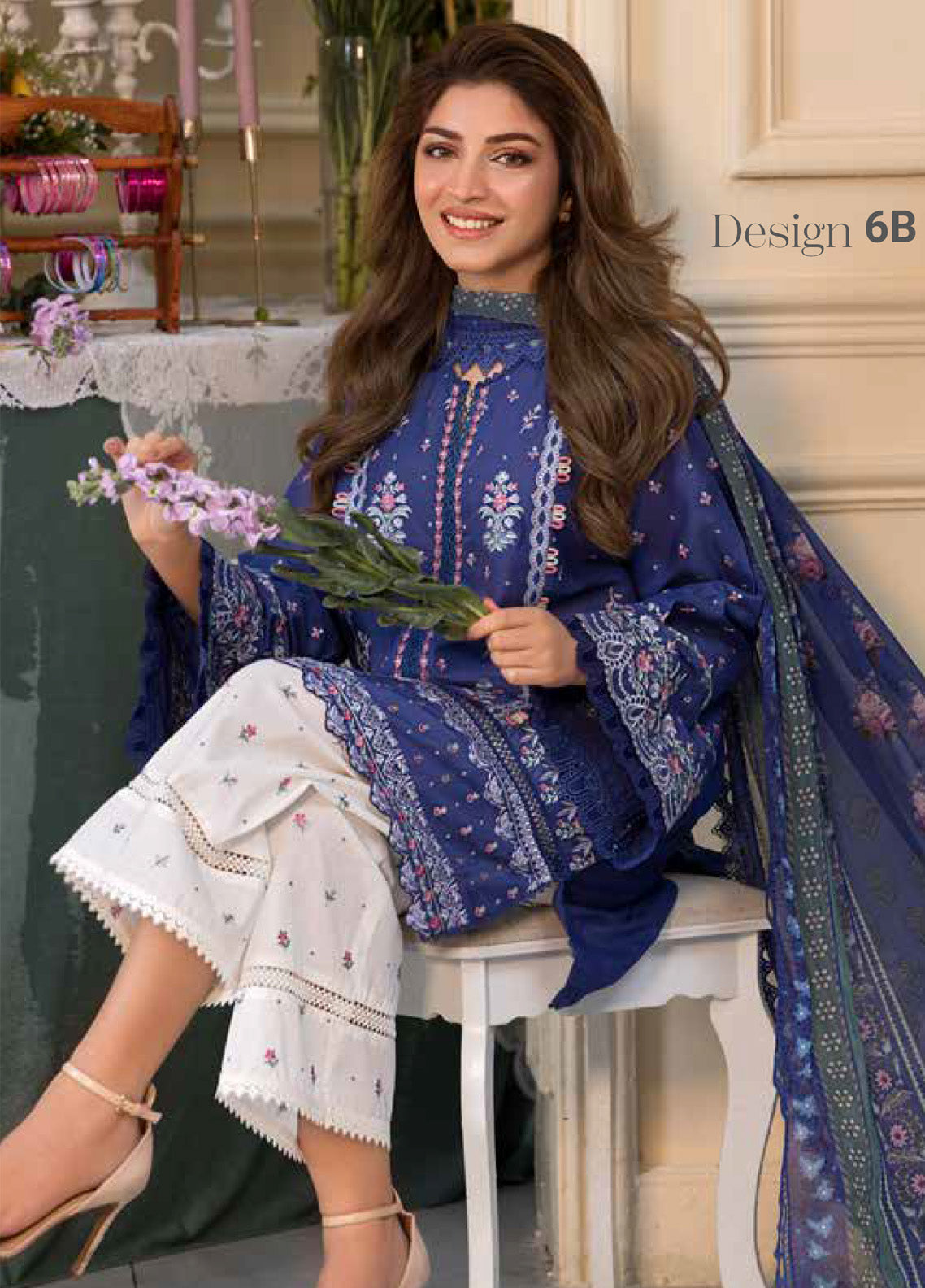 Vital By Sobia Nazir Embroidered Lawn 3 Piece Unstitched Suit SN25 D-6B