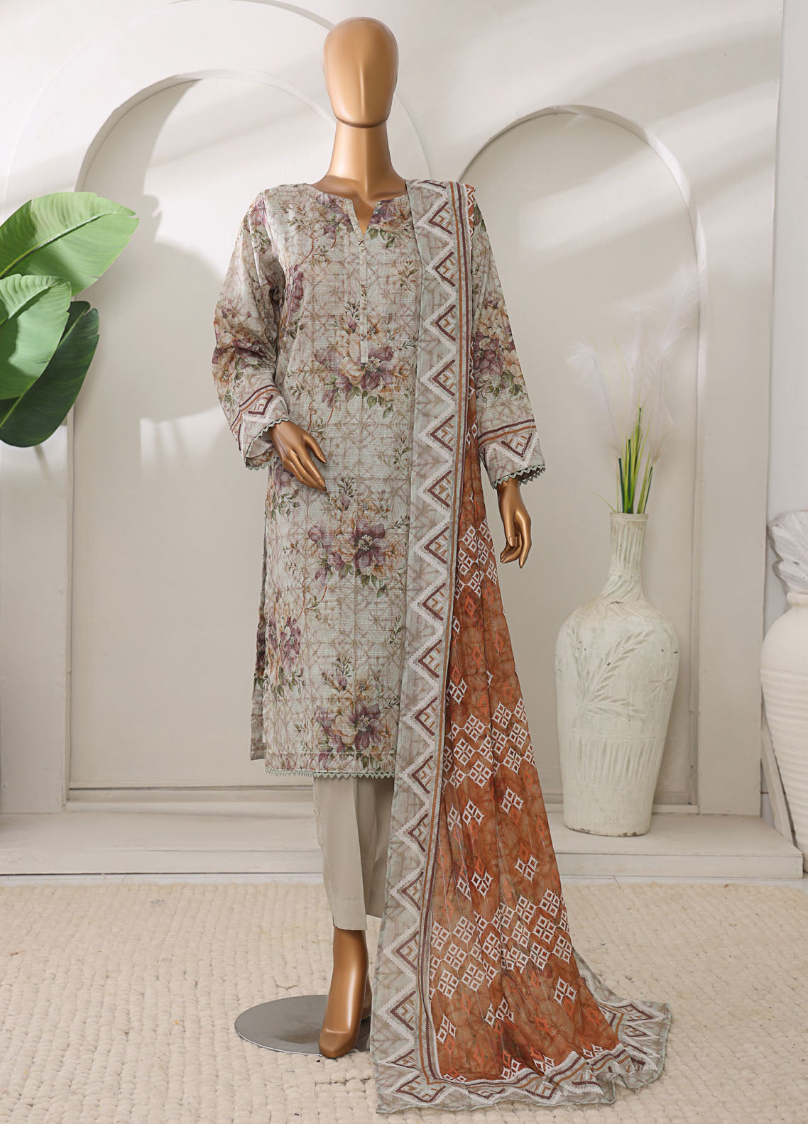 Vital Prints By HZ Textiles Printed Lawn 3 Piece Unstitched Suit HZ25VPSLV2 D-VP-08