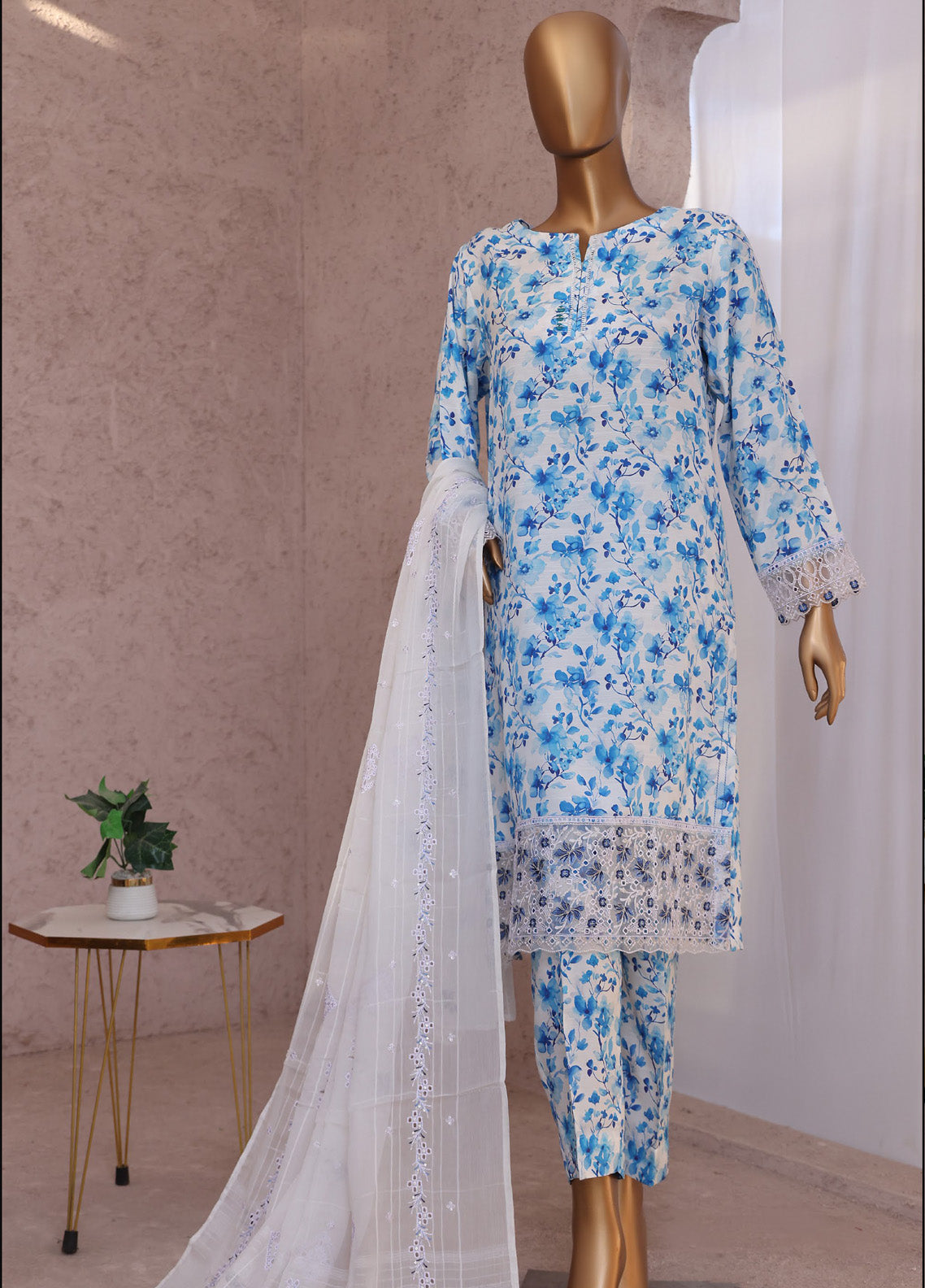 Vogue By HZ Textiles Embroidered Raw Silk 3 Piece Unstitched Suit HZ24V VRS-1120