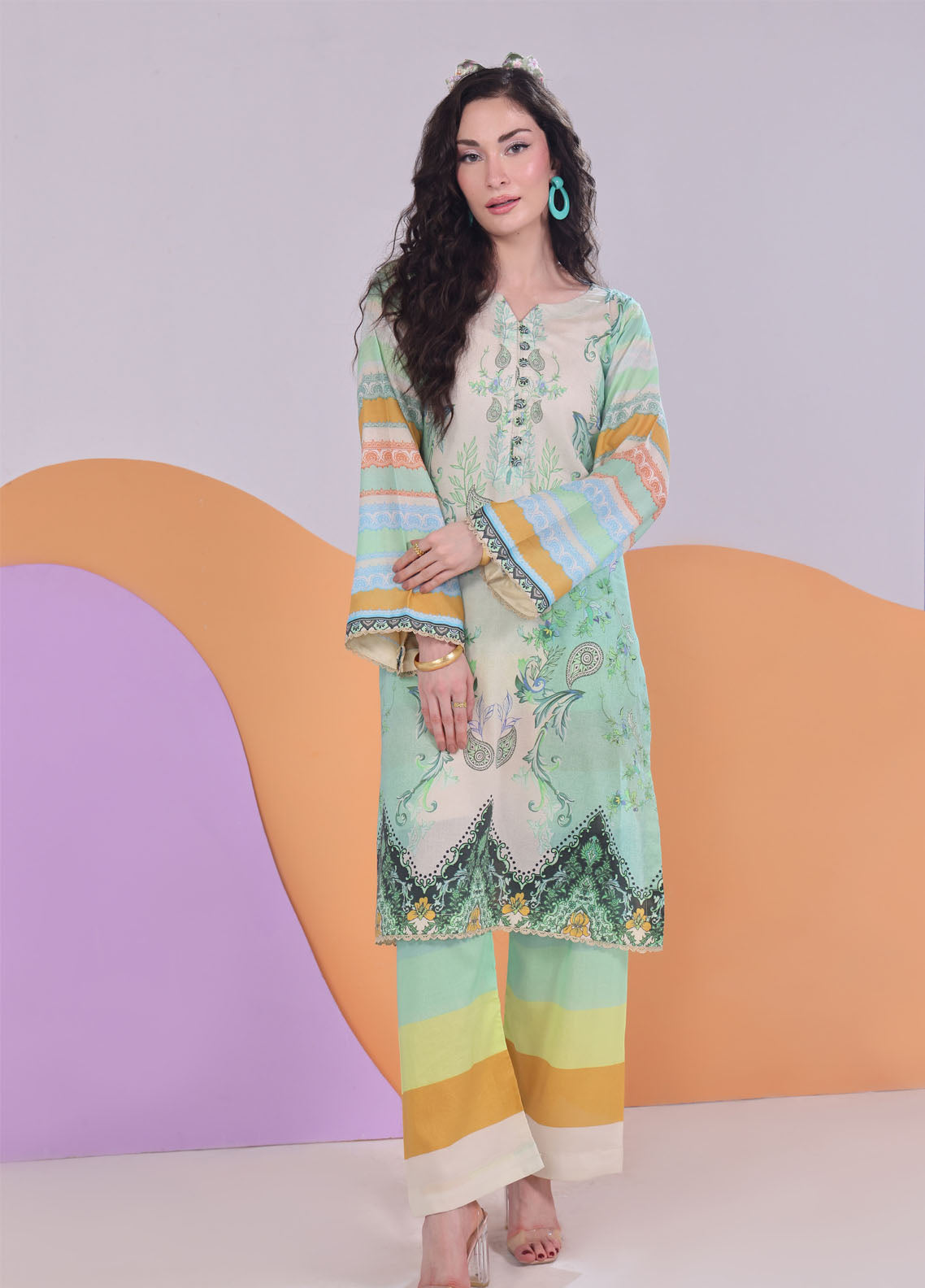 Working Women By Schick Digital Printed Lawn 2 Piece Unstitched Suit SDH25WWV2 DP-06