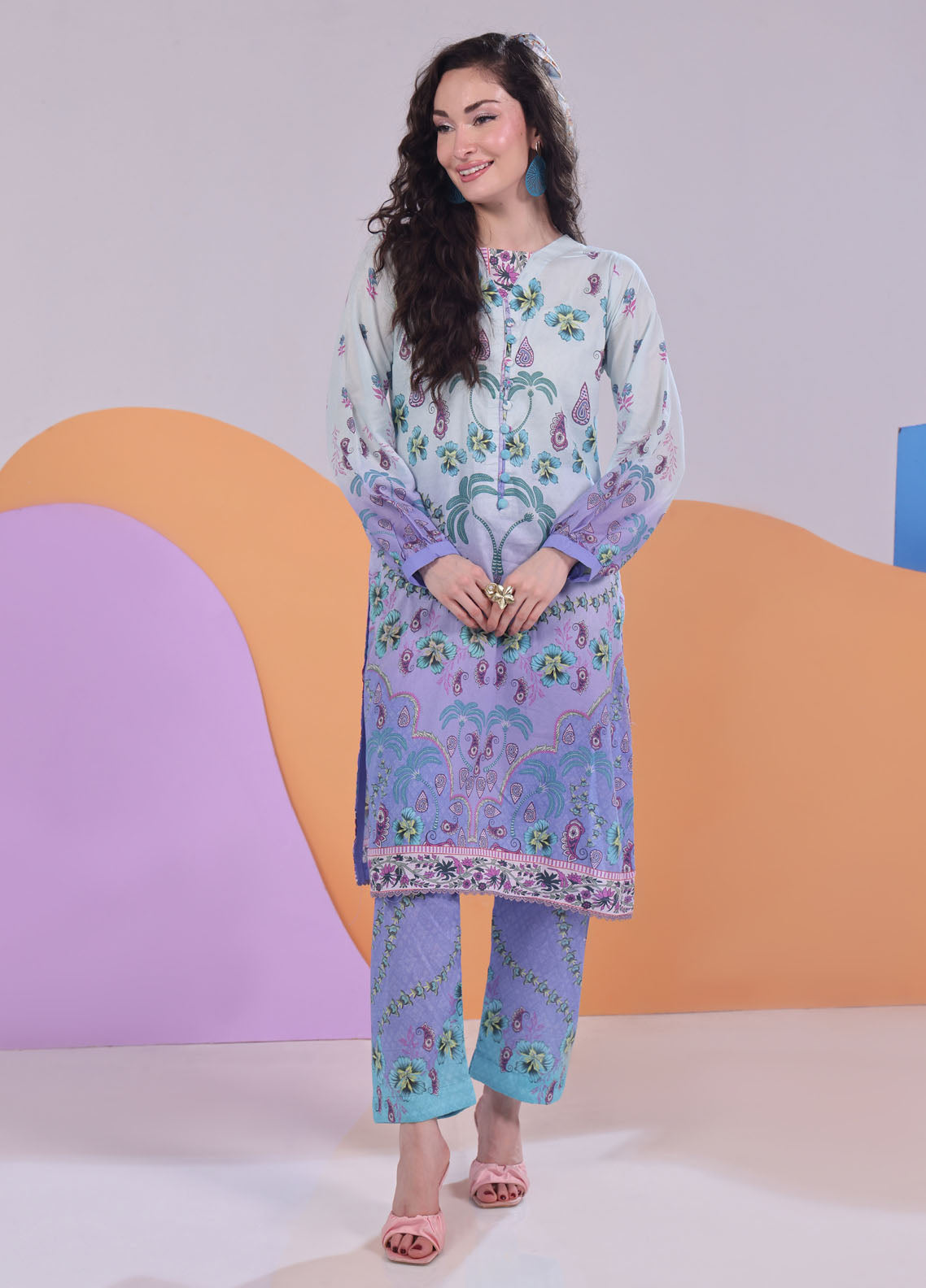Working Women By Schick Digital Printed Lawn 2 Piece Unstitched Suit SDH25WWV3 DP-08