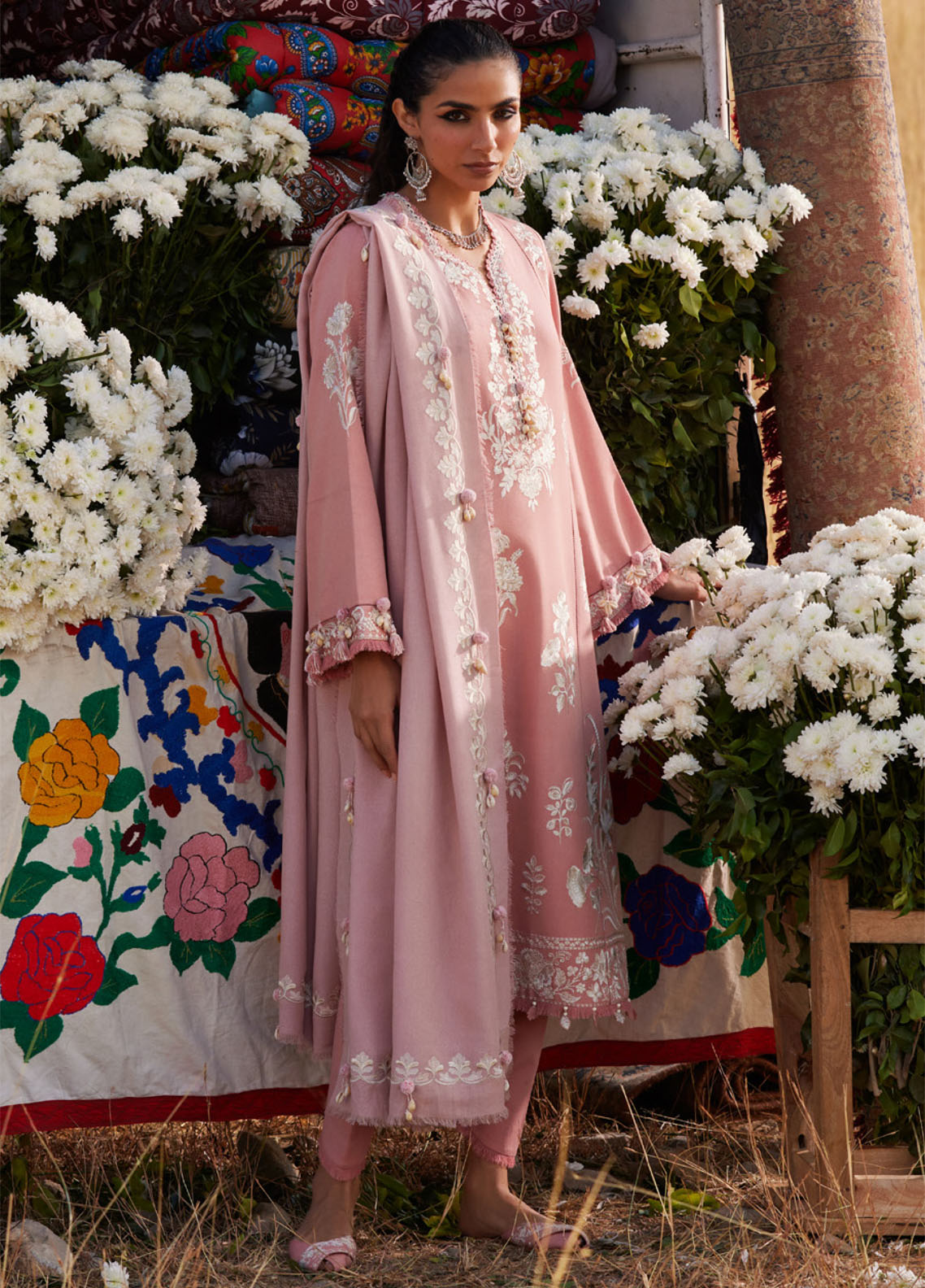 Zaha By Khadijah Shah Embroidered Karandi Suits Unstitched 3 Piece ZH25NL D-ZW-05 NIRA