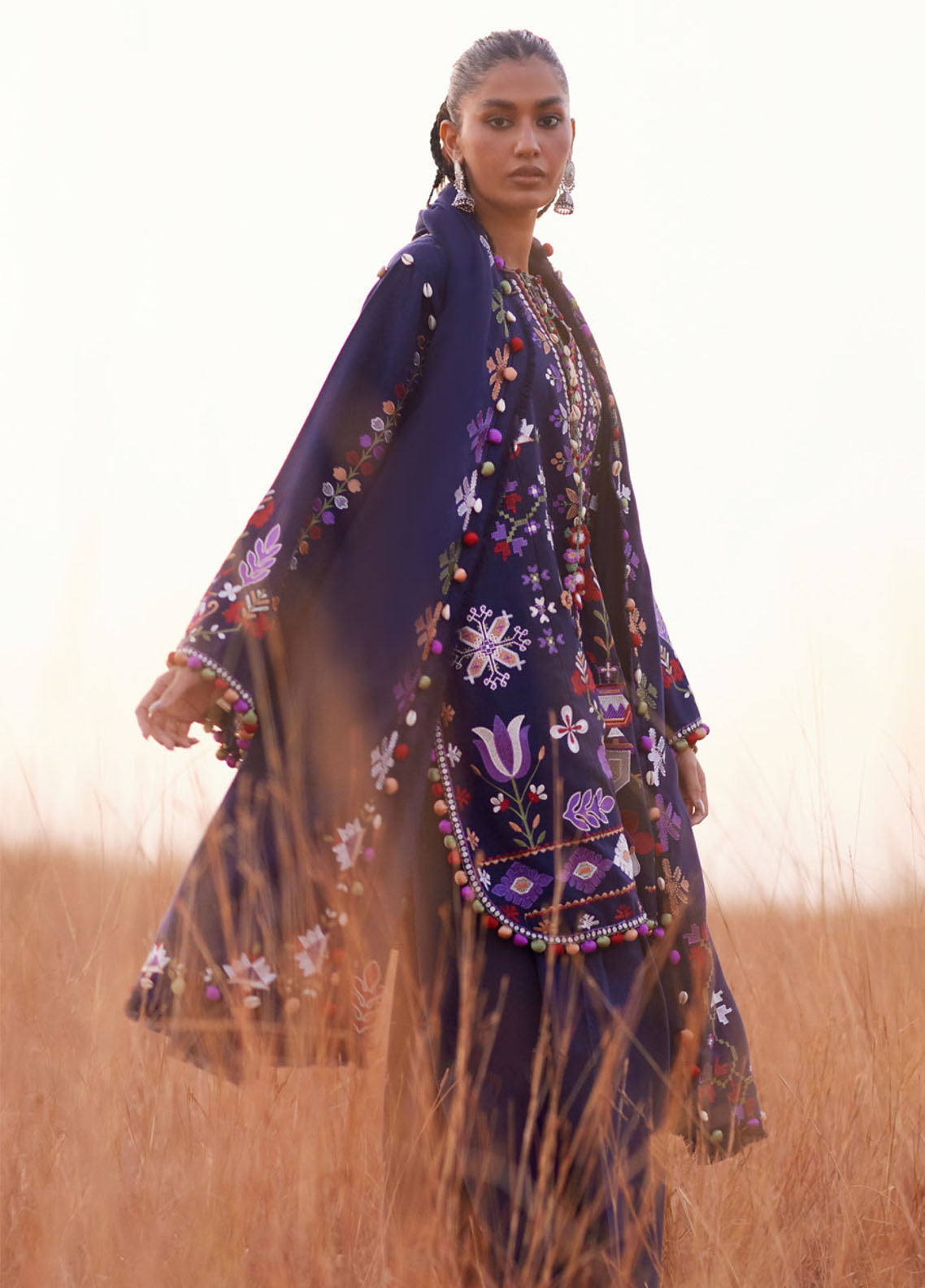 Zaha By Khadijah Shah Embroidered Khaddar Suits Unstitched 3 Piece ZH25NL D-ZW-04 ZAREEN