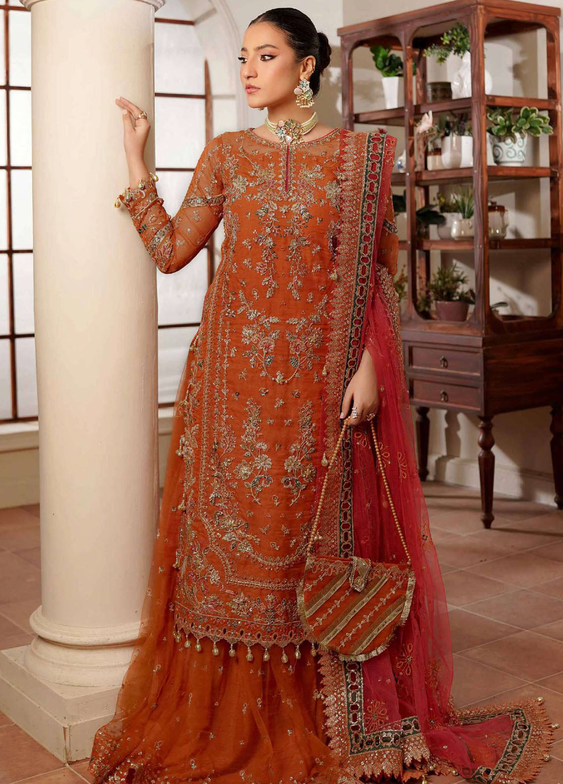 Zeenat By Maryam's Luxury Formals Embroidered Organza 3 Piece Unstitched Suit MY25ZLFV2 D-ZEE-1917 SITARAH