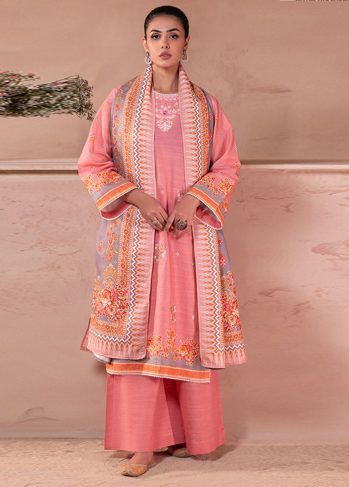 Zellbury Embroidered Khaddar 3 Piece Unstitched Suit WUW24E30590