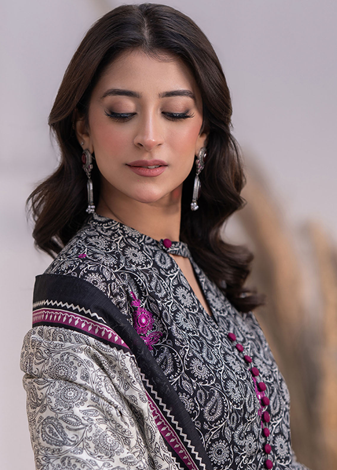 Zellbury Embroidered Khaddar 3 Piece Unstitched Suit WUW24E30592