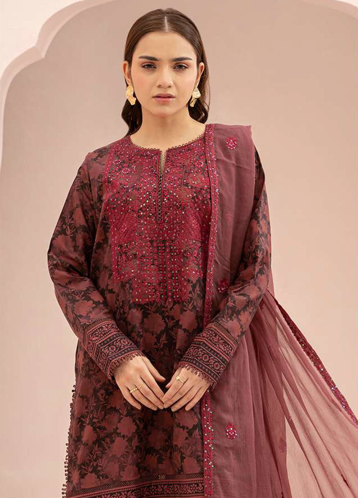 Zellbury Embroidered Lawn 3 Piece Unstitched Suit WUS25E30674