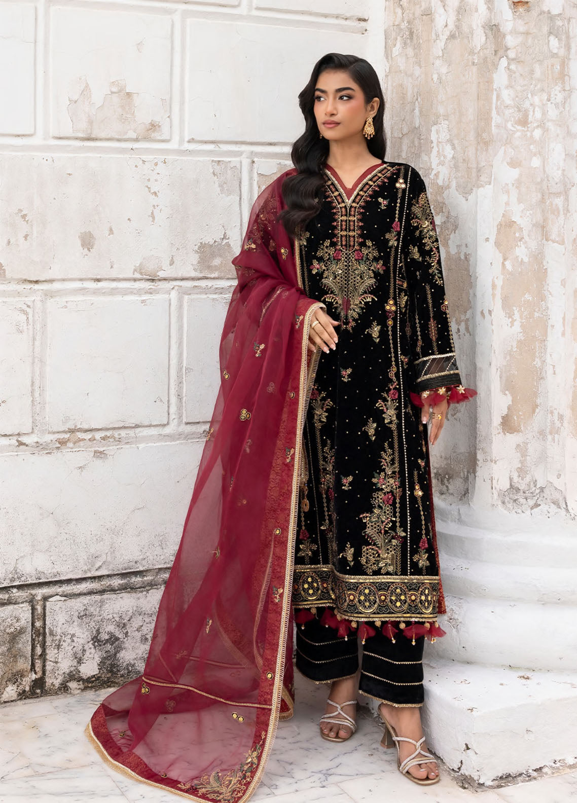 Zellbury Luxury Embroidered Organza 3 Piece Unstitched Suit WULC25E34197