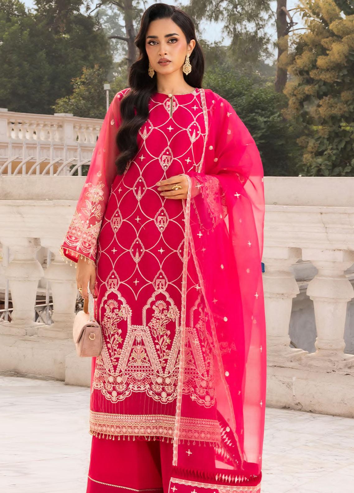 Zellbury Luxury Embroidered Organza 3 Piece Unstitched Suit WULC25E34202