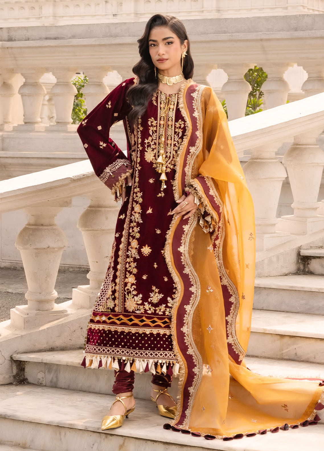 Zellbury Luxury Embroidered Organza 3 Piece Unstitched Suit WULC25E34205