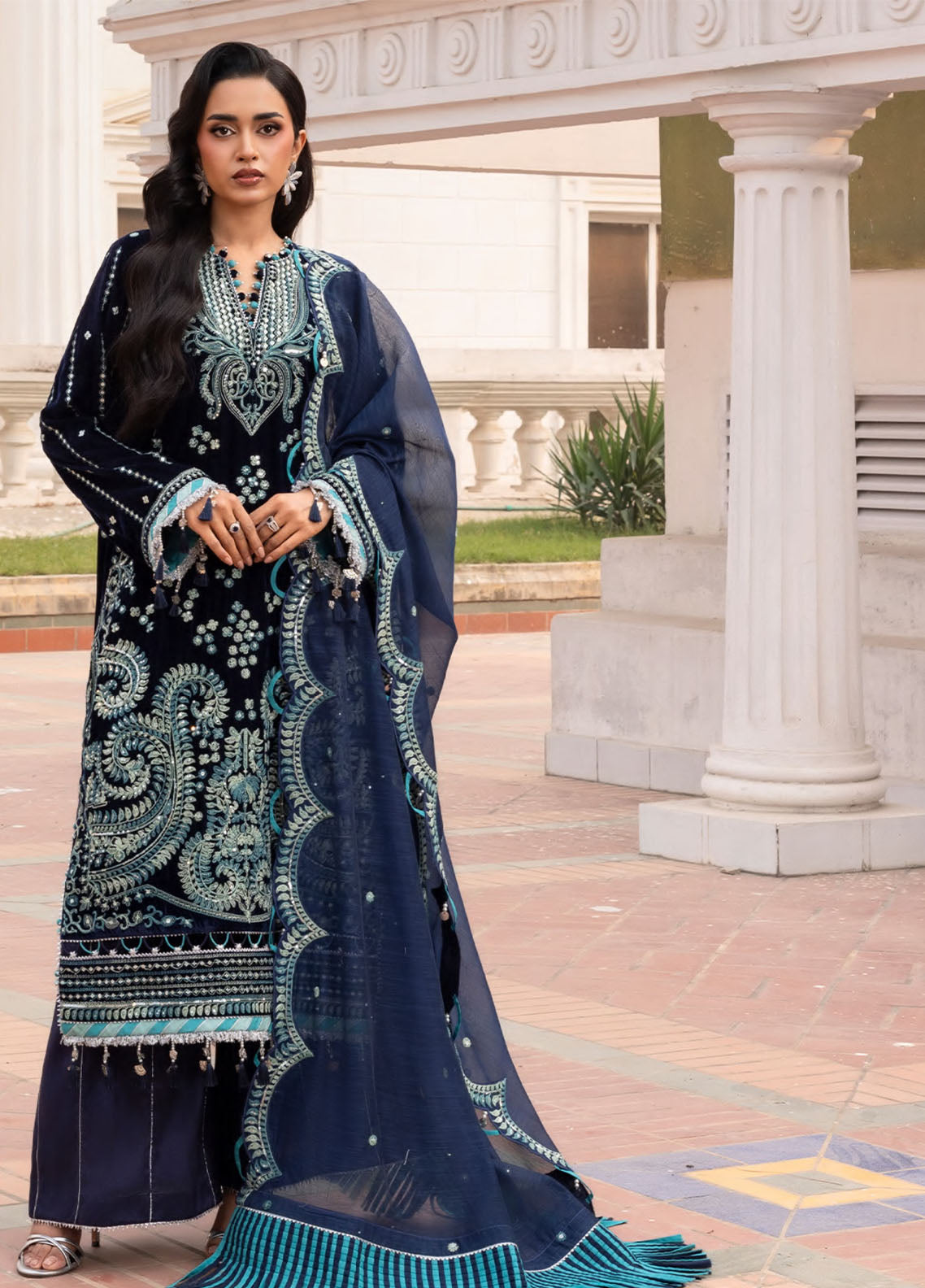 Zellbury Luxury Embroidered Organza 3 Piece Unstitched Suit WULC25E34206