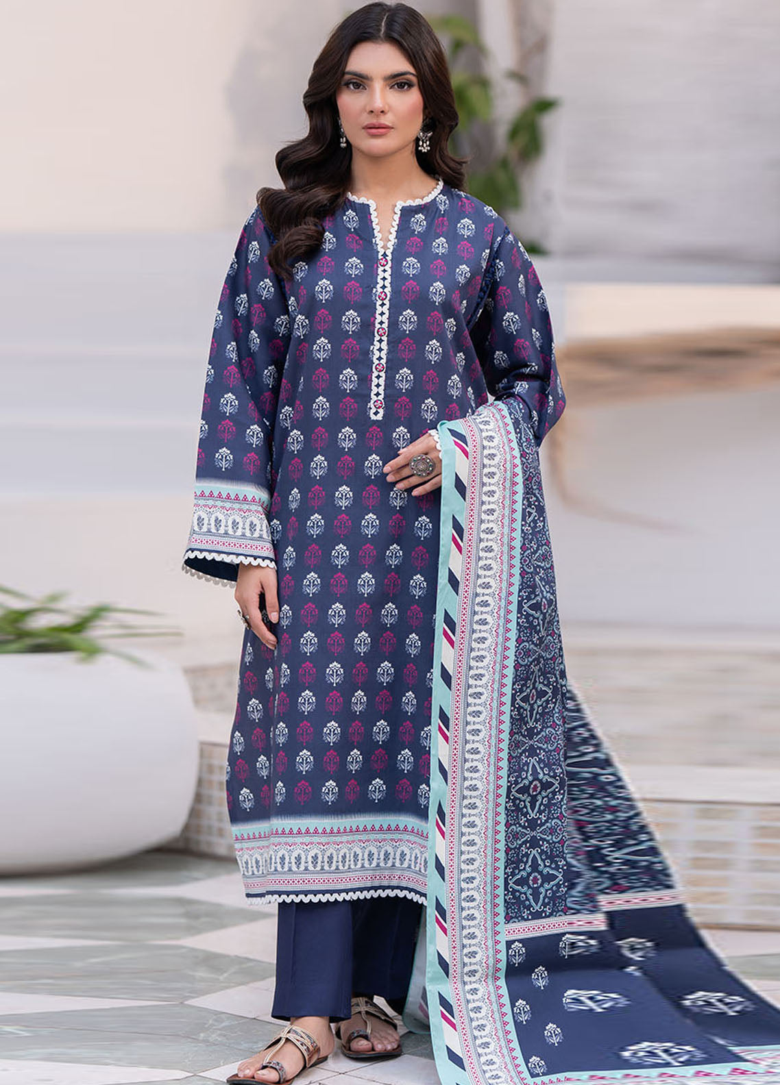 Zellbury Printed Cotail 2 Piece Unstitched Suit WUW24X20587