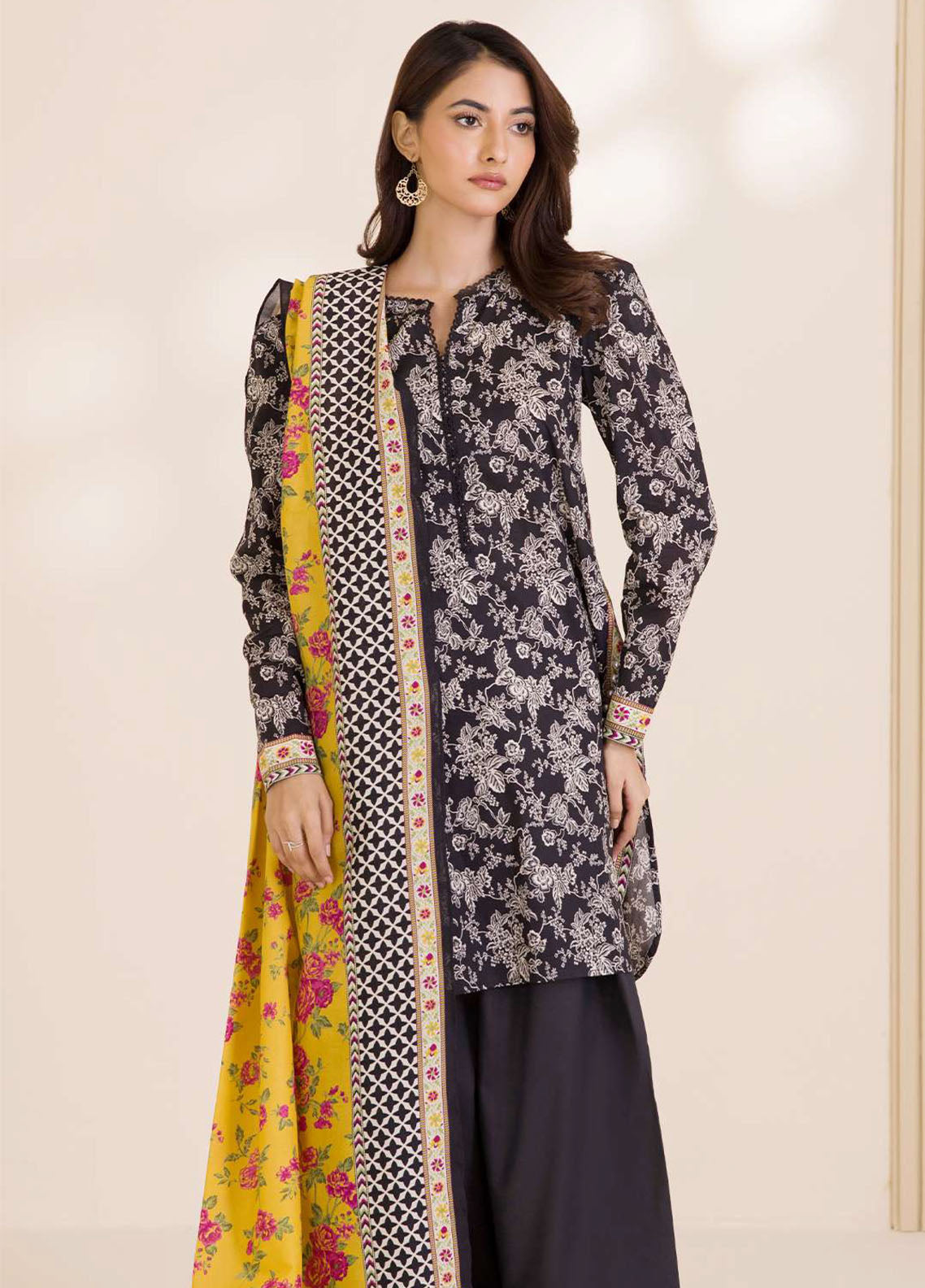 Zellbury Printed Cotton 2 Piece Unstitched Suit WUC25X20004