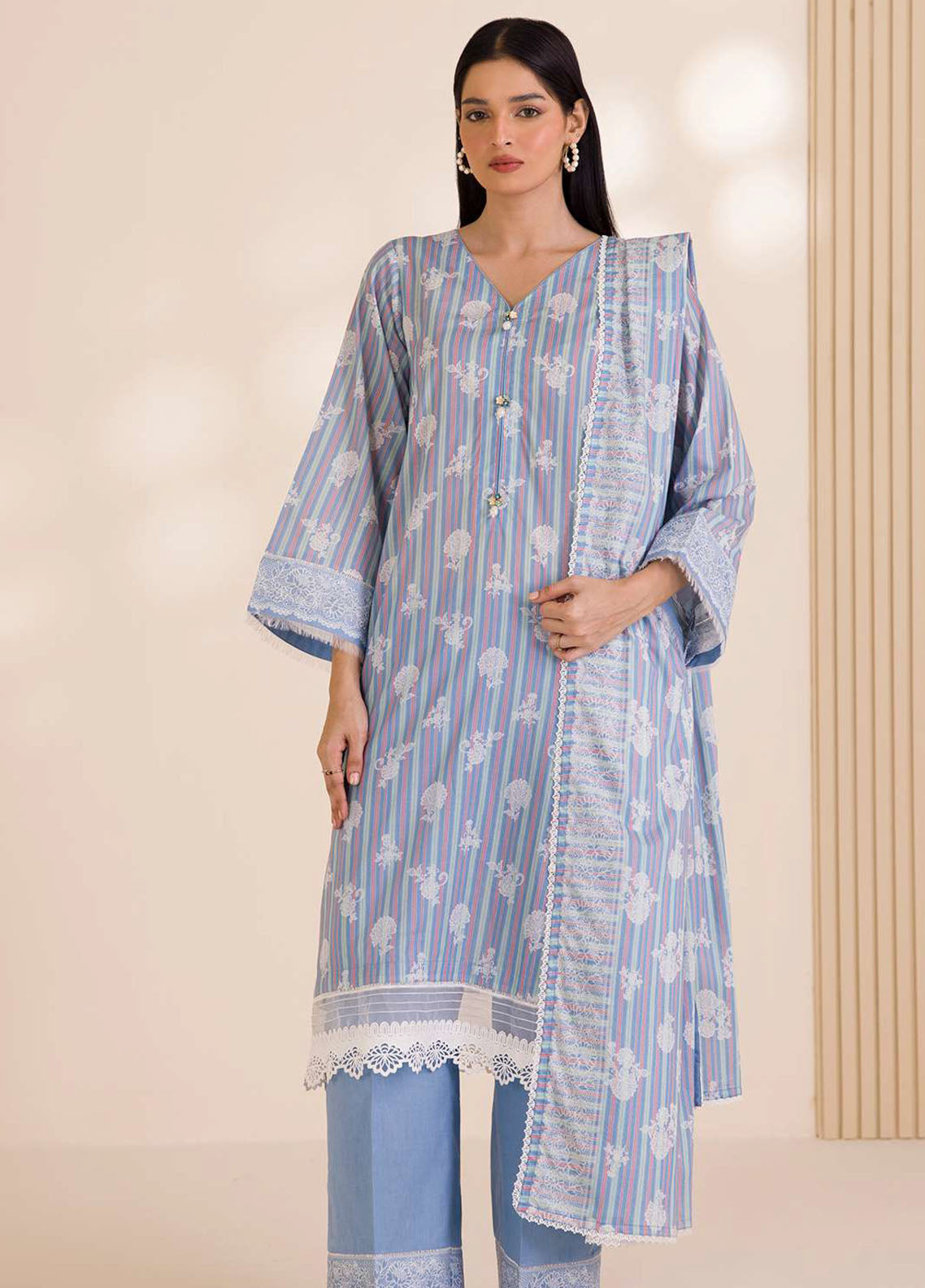 Zellbury Printed Cotton 2 Piece Unstitched Suit WUC25X20006