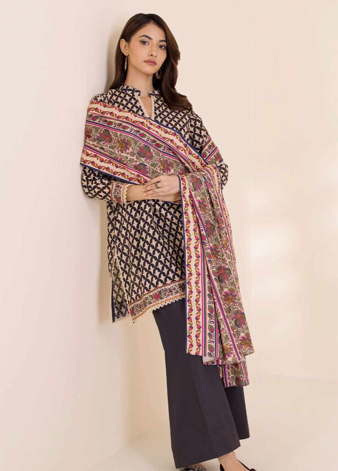 Zellbury Printed Cotton 2 Piece Unstitched Suit WUC25X20008