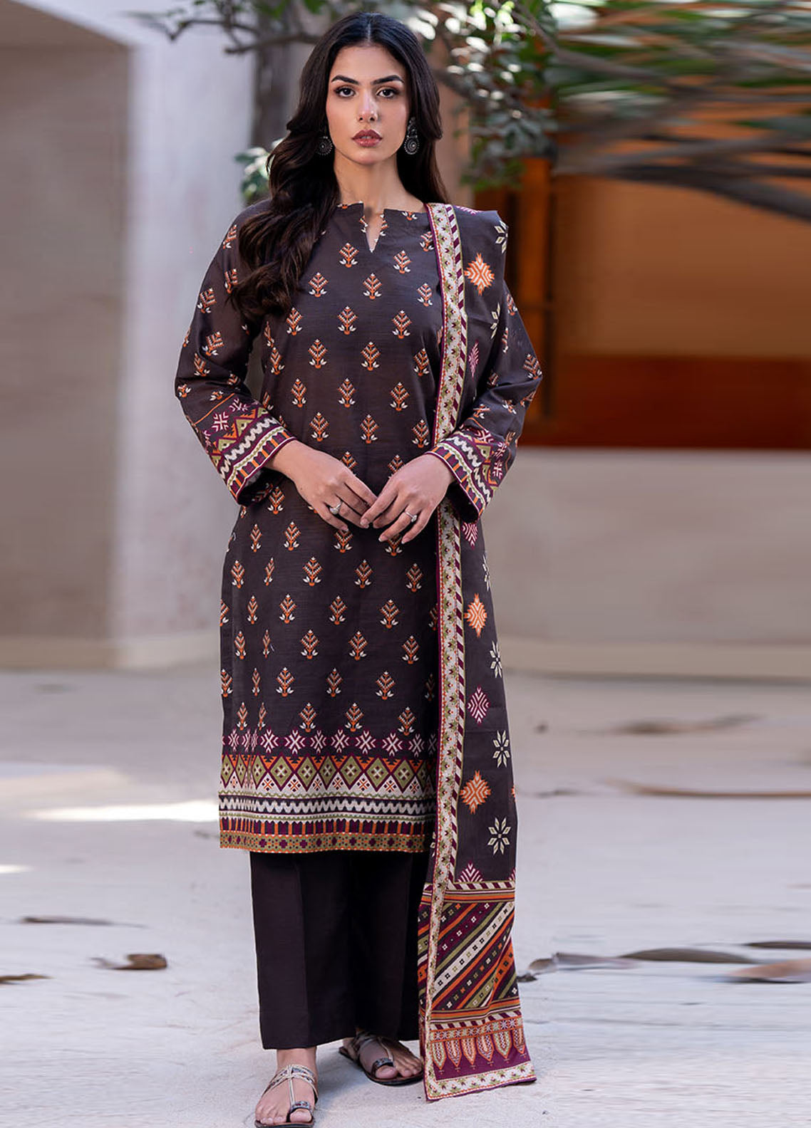 Zellbury Printed Khaddar 2 Piece Unstitched Suit WUW24X20562