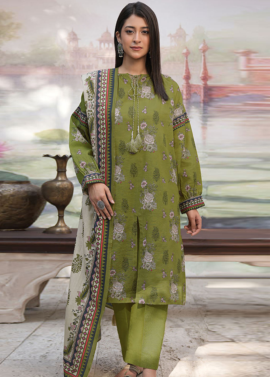 Zellbury Printed Khaddar 3 Piece Unstitched Suit WUW24X30446