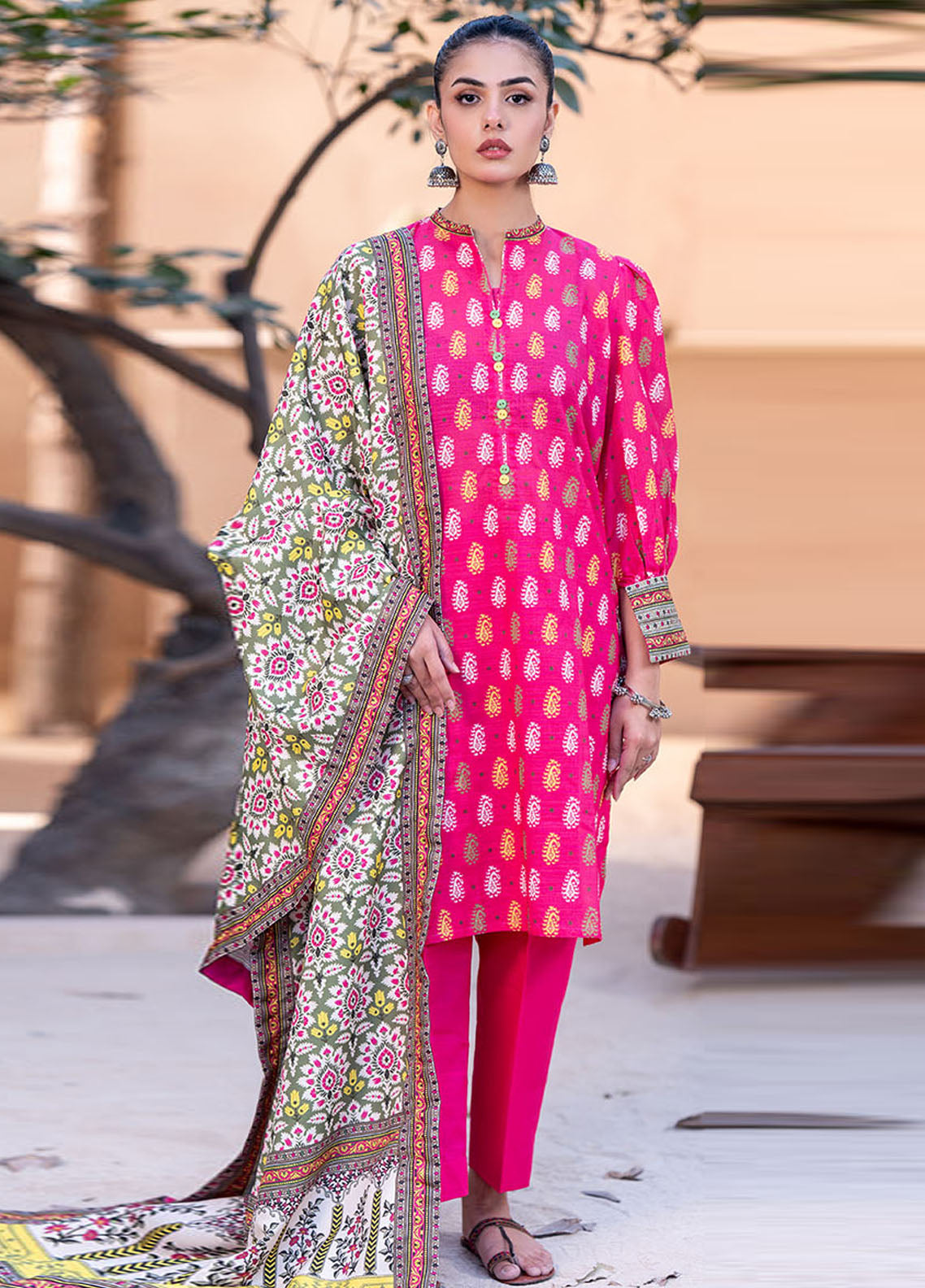 Zellbury Printed Khaddar 3 Piece Unstitched Suit WUW24X30572