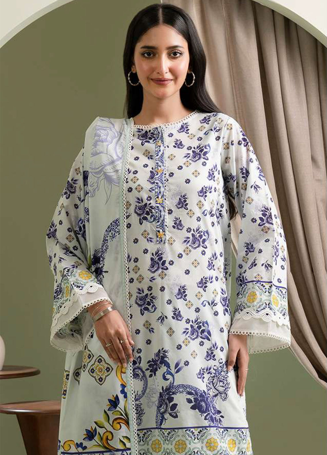 Zellbury Printed Lawn 3 Piece Unstitched Suit WUS25X30509