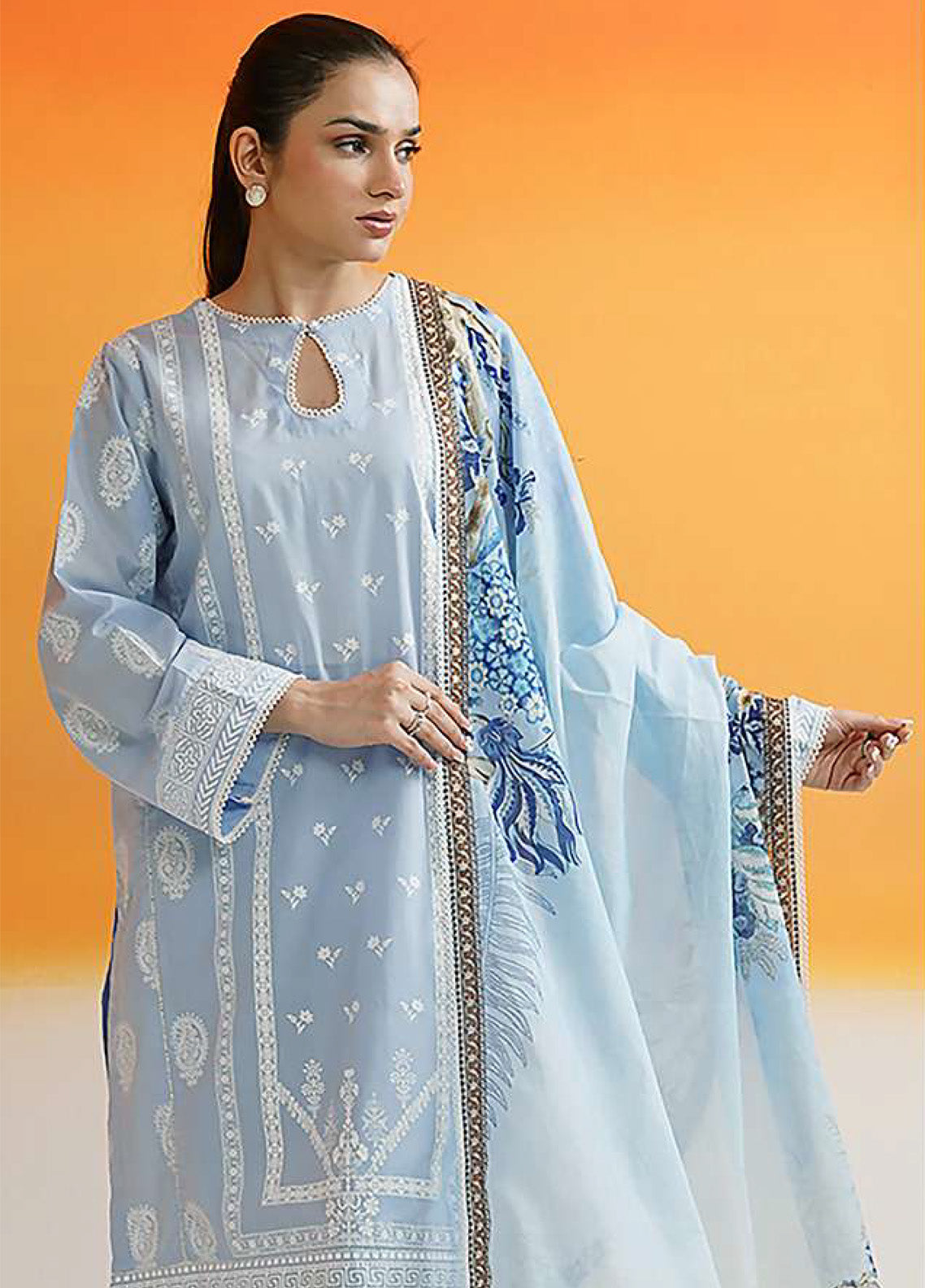 Zellbury Printed Lawn 3 Piece Unstitched Suit WUS25X30666