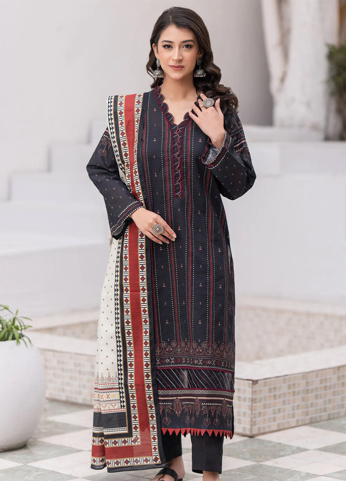 Zellbury Printed Viscose 2 Piece Unstitched Suit WUW24X20500