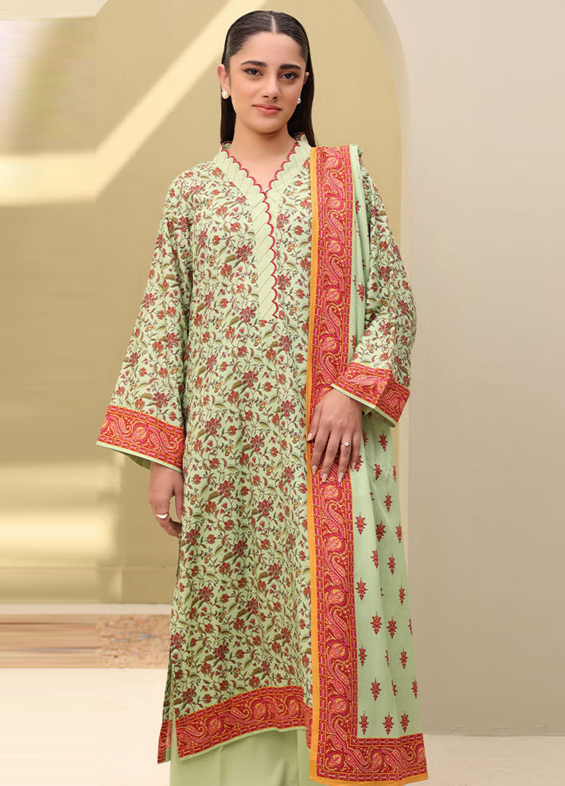 Zellbury Printed Viscose 3 Piece Unstitched Suit WUW24X30202