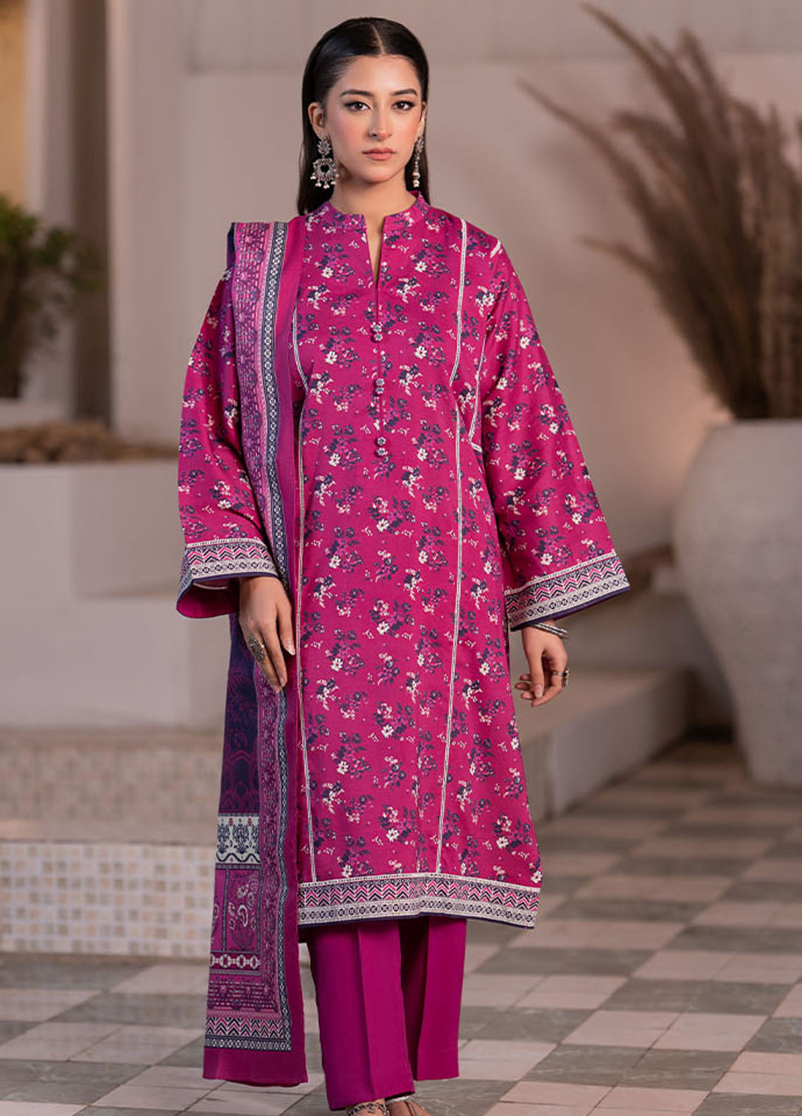 Zellbury Printed Viscose 3 Piece Unstitched Suit WUW24X30515