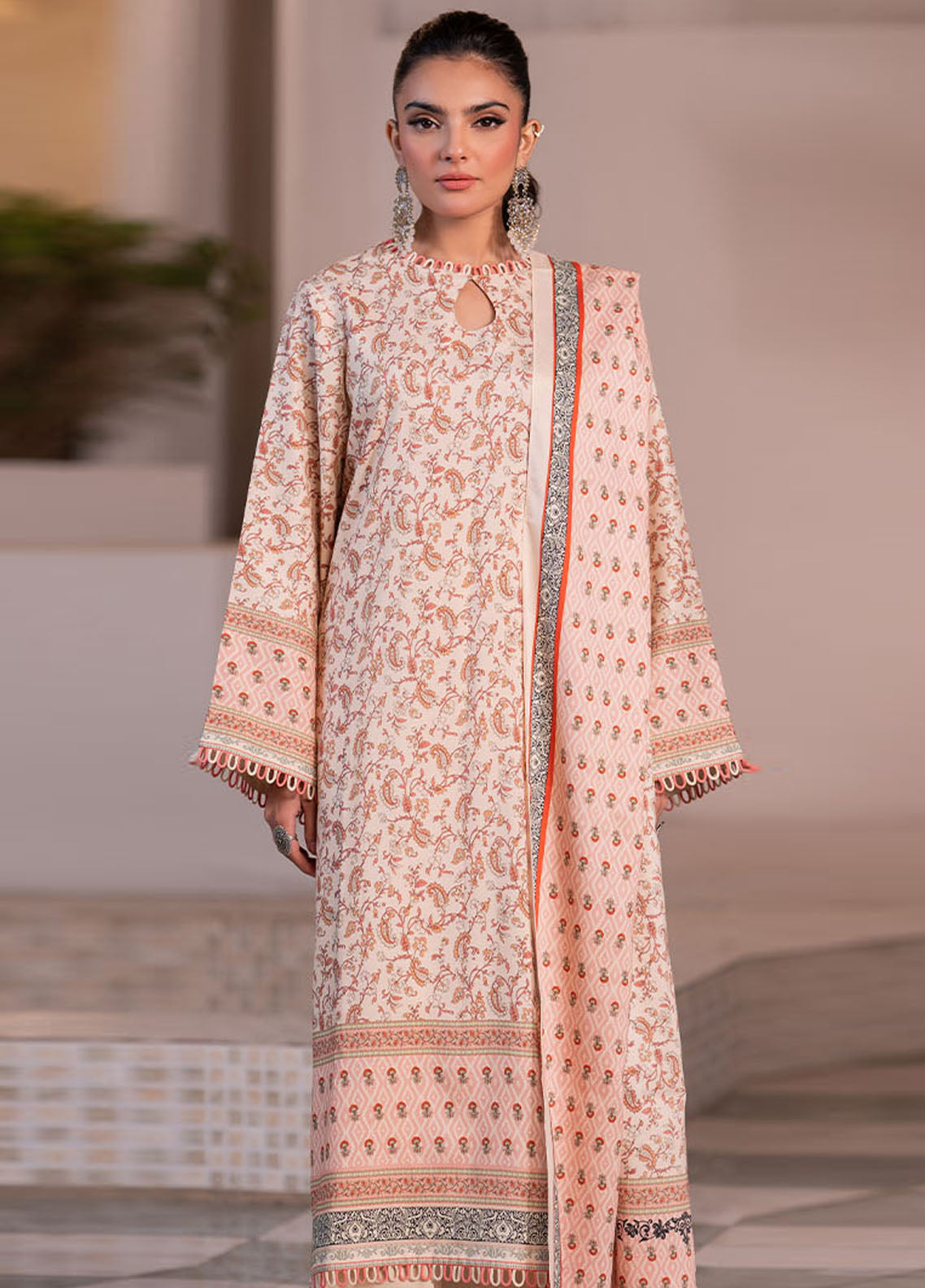 Zellbury Printed Viscose 3 Piece Unstitched Suit WUW24X30526