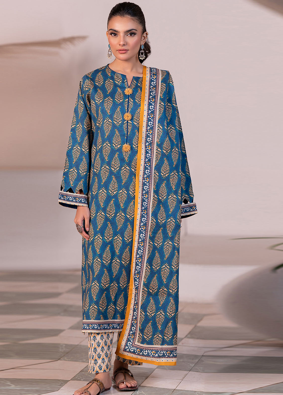 Zellbury Printed Viscose 3 Piece Unstitched Suit WUW24X30532