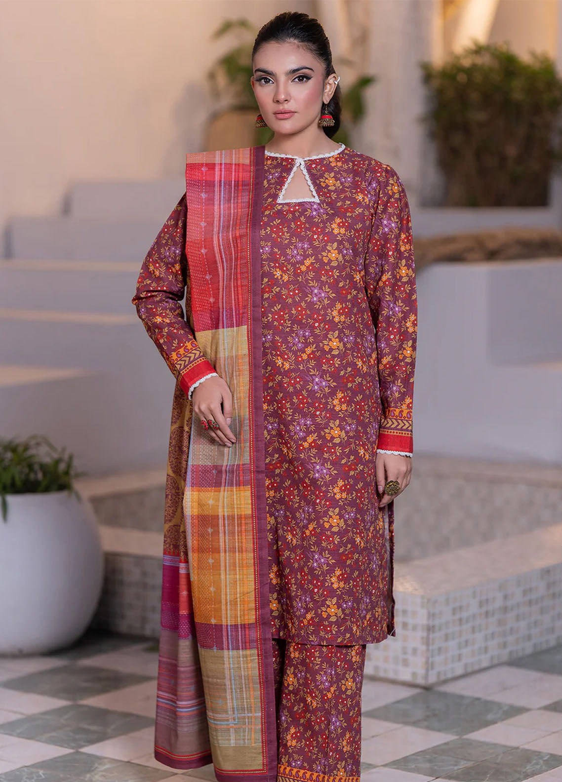 Zellbury Printed Viscose 3 Piece Unstitched Suit WUW24X30585