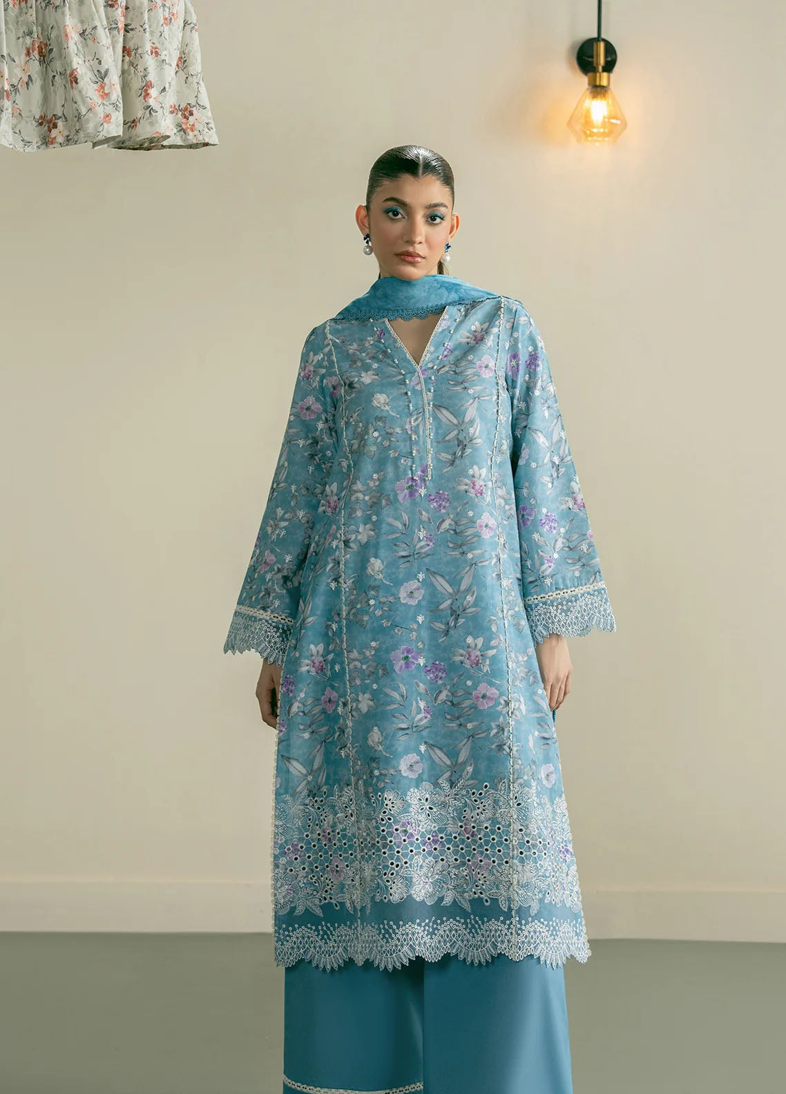 Zephyr By Ayzel Embroidered Lawn 3 Piece Unstitched Suit AF26ZCV3 D-04 ARIN