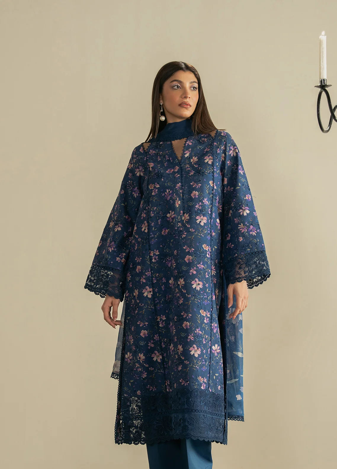 Zephyr By Ayzel Embroidered Lawn 3 Piece Unstitched Suit AF26ZCV3 D-05 NURA