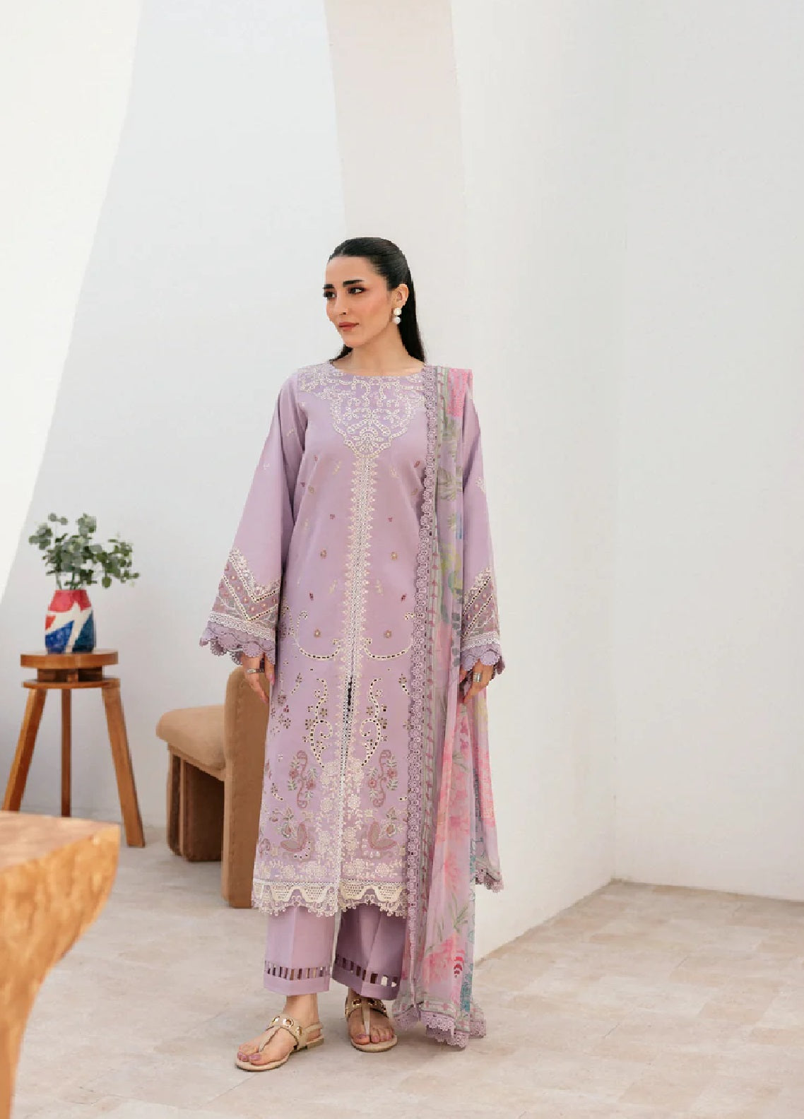 Zync By Florent Luxury Embroidered Lawn 3 Piece Unstitched Suit FL26ZLL D-FZ-3B