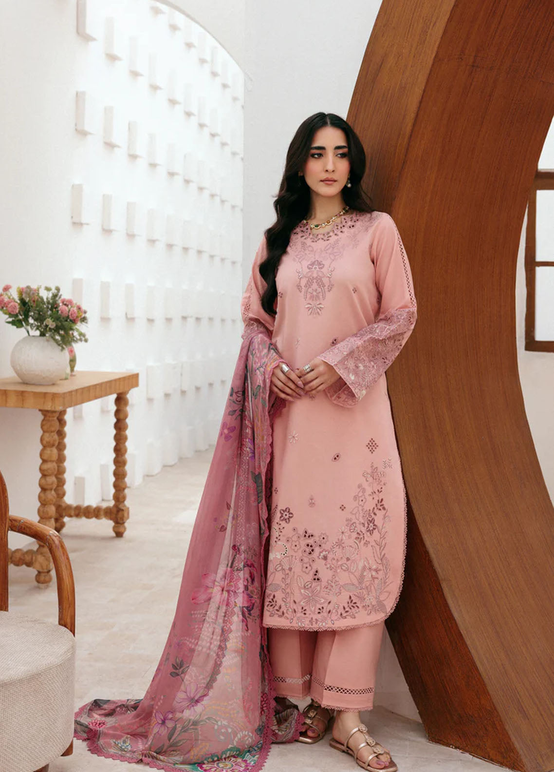 Zync By Florent Luxury Embroidered Lawn 3 Piece Unstitched Suit FL26ZLL D-FZ-4A