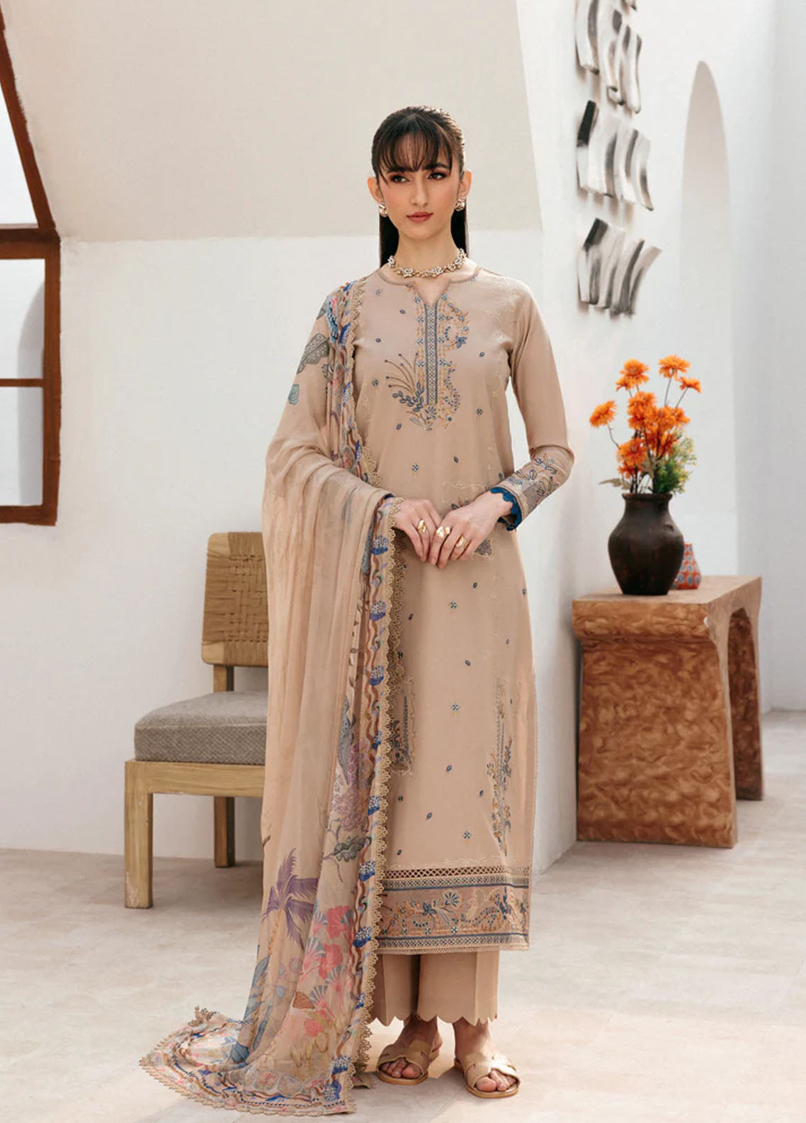 Zync By Florent Luxury Embroidered Lawn 3 Piece Unstitched Suit FL26ZLL D-FZ-5B