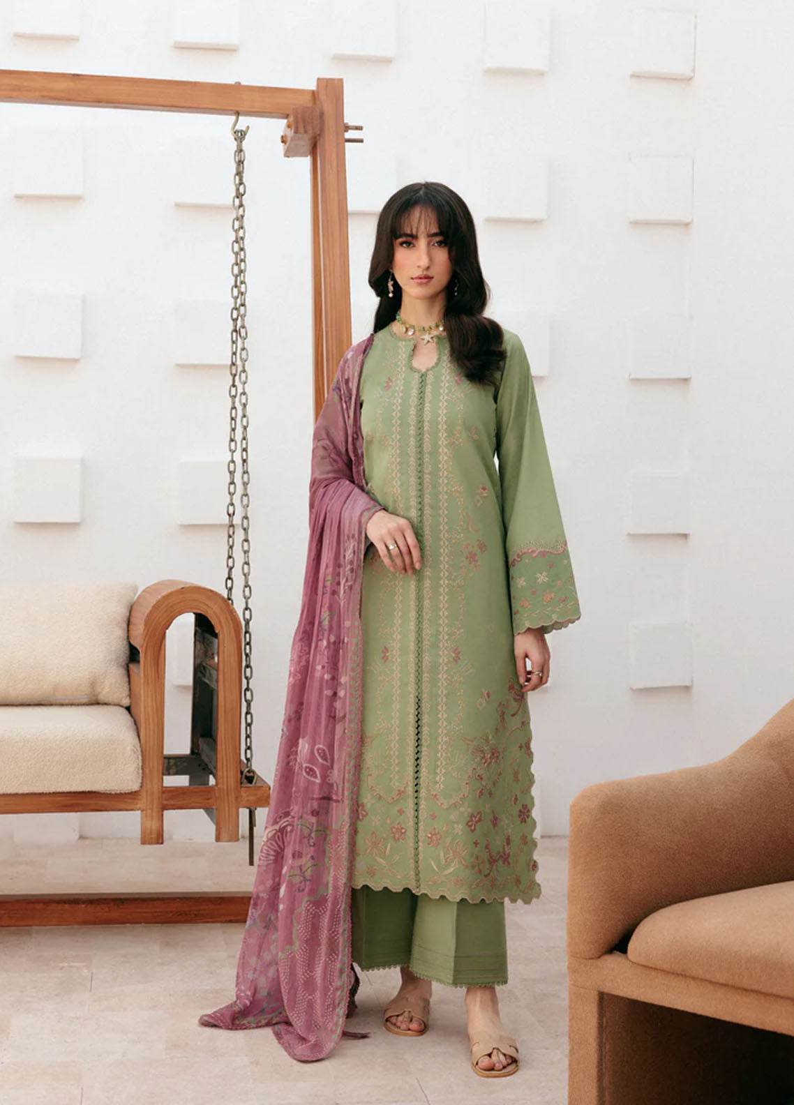 Zync By Florent Luxury Embroidered Lawn 3 Piece Unstitched Suit FL26ZLL D-FZ-6A