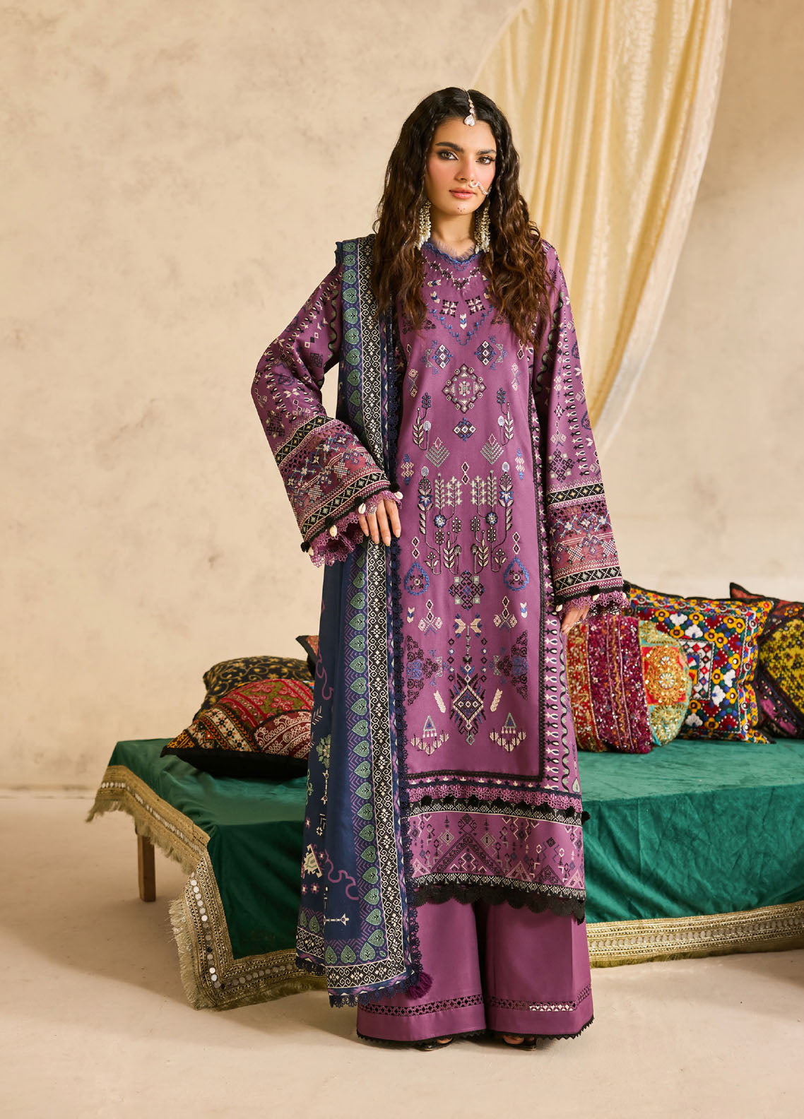 Zync By Florent One Nation Embroidered Linen 3 Piece Unstitched Suit FL25ZONWV1 D-FON-5B