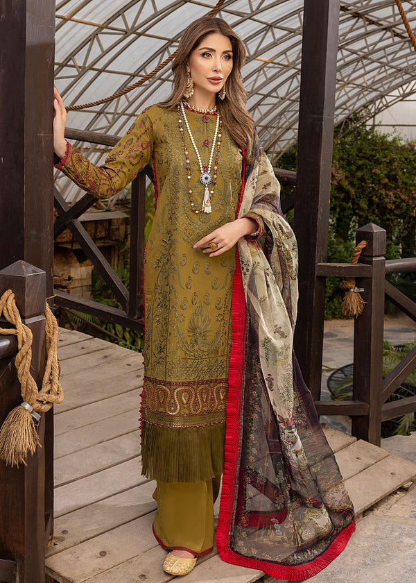 Humdum Unstitched 3 Piece Gold Marine