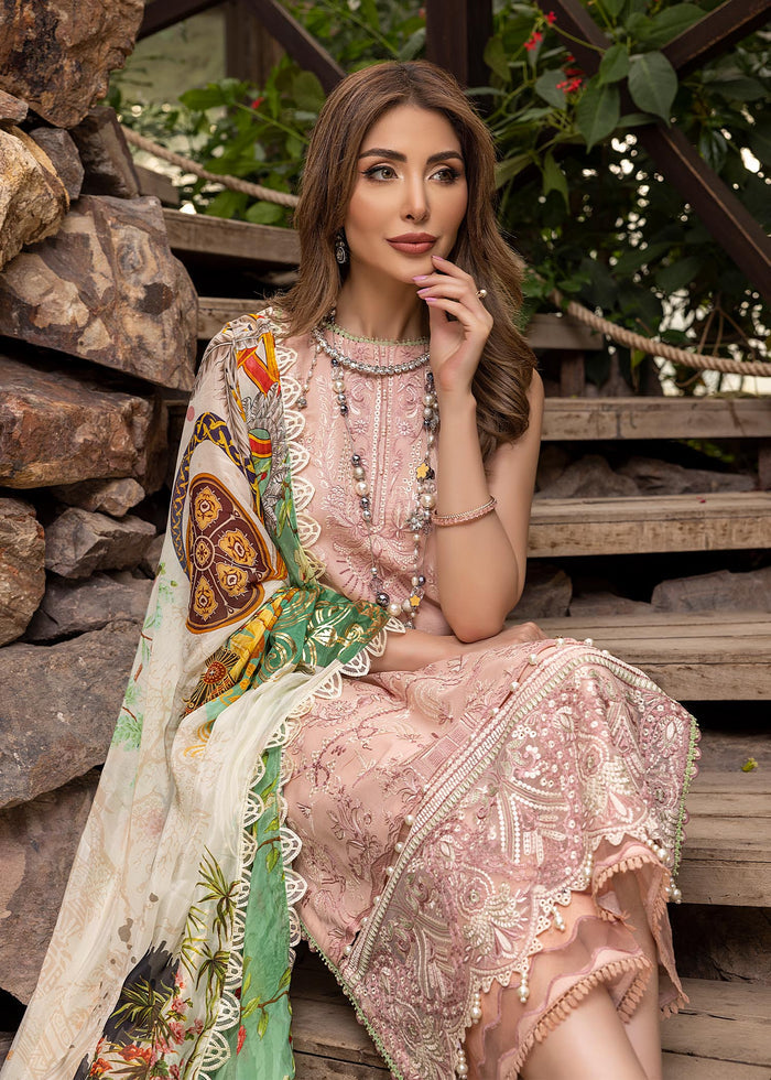 Humdum Unstitched 3 Piece Peach Gloryest