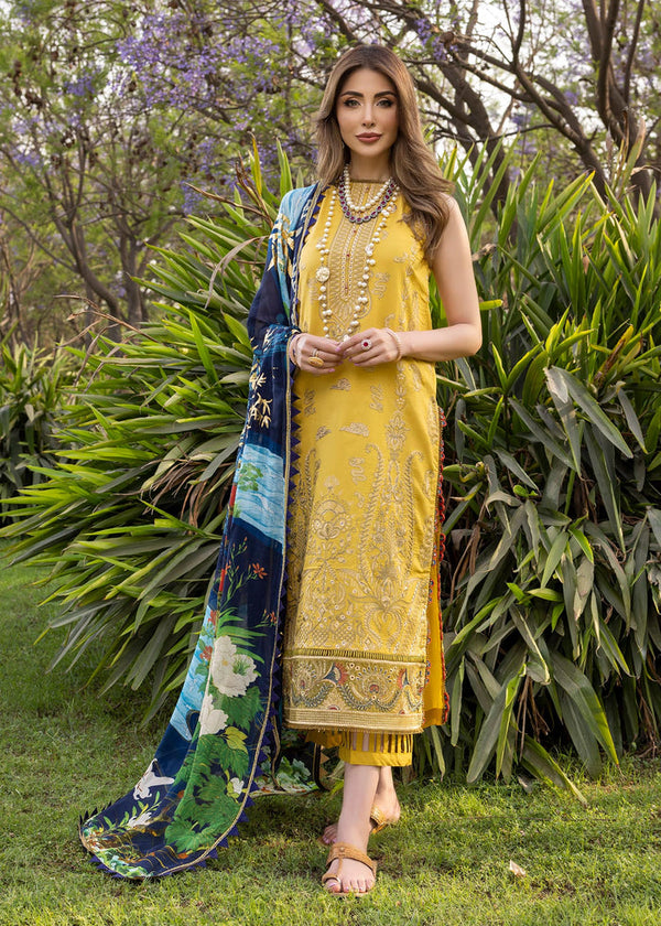 Humdum Unstitched 3 Piece Yellow Shine